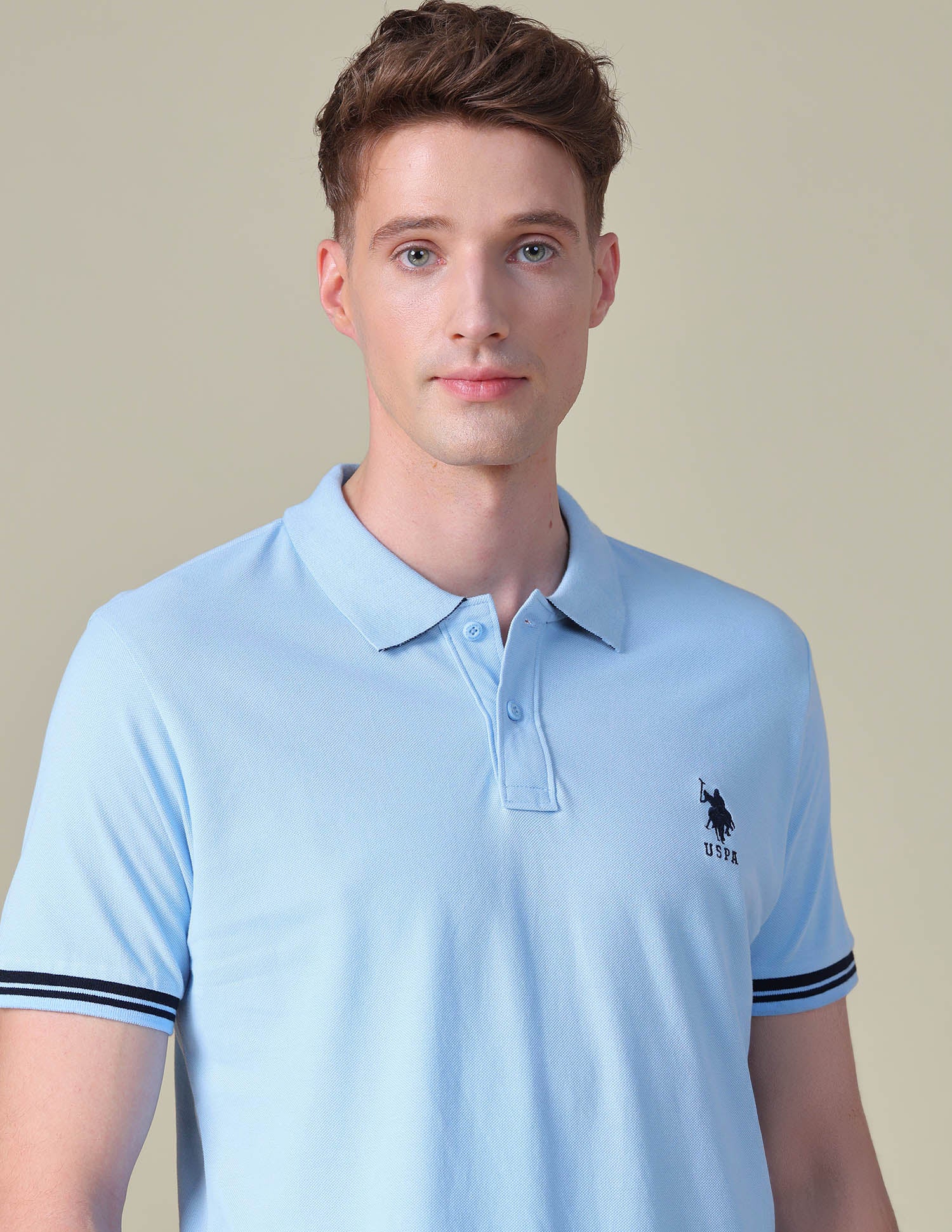 Solid Regular Fit Polo Shirt Blue - U.S. POLO ASSN. | Large