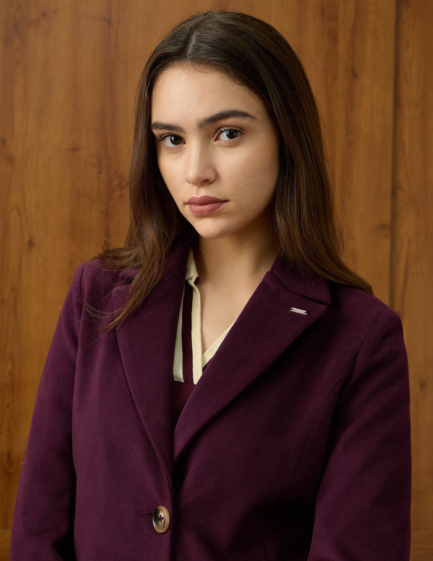 Soild Regular Fit Single Breasted Coat Purple - U.S. POLO ASSN. | Large