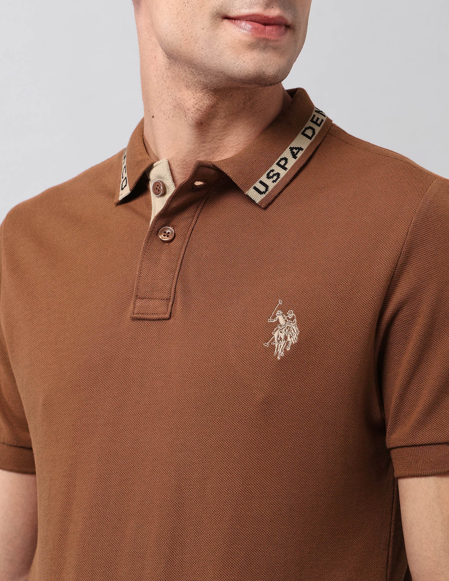 Solid Muscle Fit Polo Shirt Rust - U.S. Polo Assn. India | Large