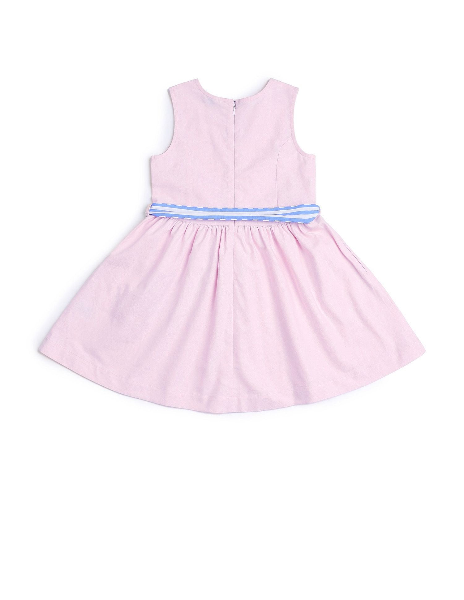 Girls Belted Fit And Flare Dress Pink - U.S. POLO ASSN. | Large