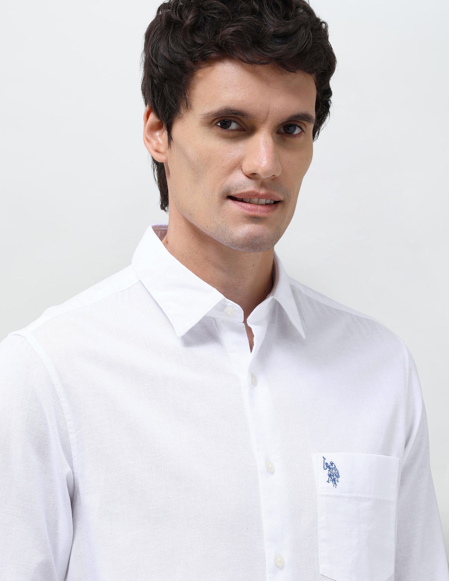 Solid Tailored Fit Shirt White - U.S. Polo Assn. India | Large