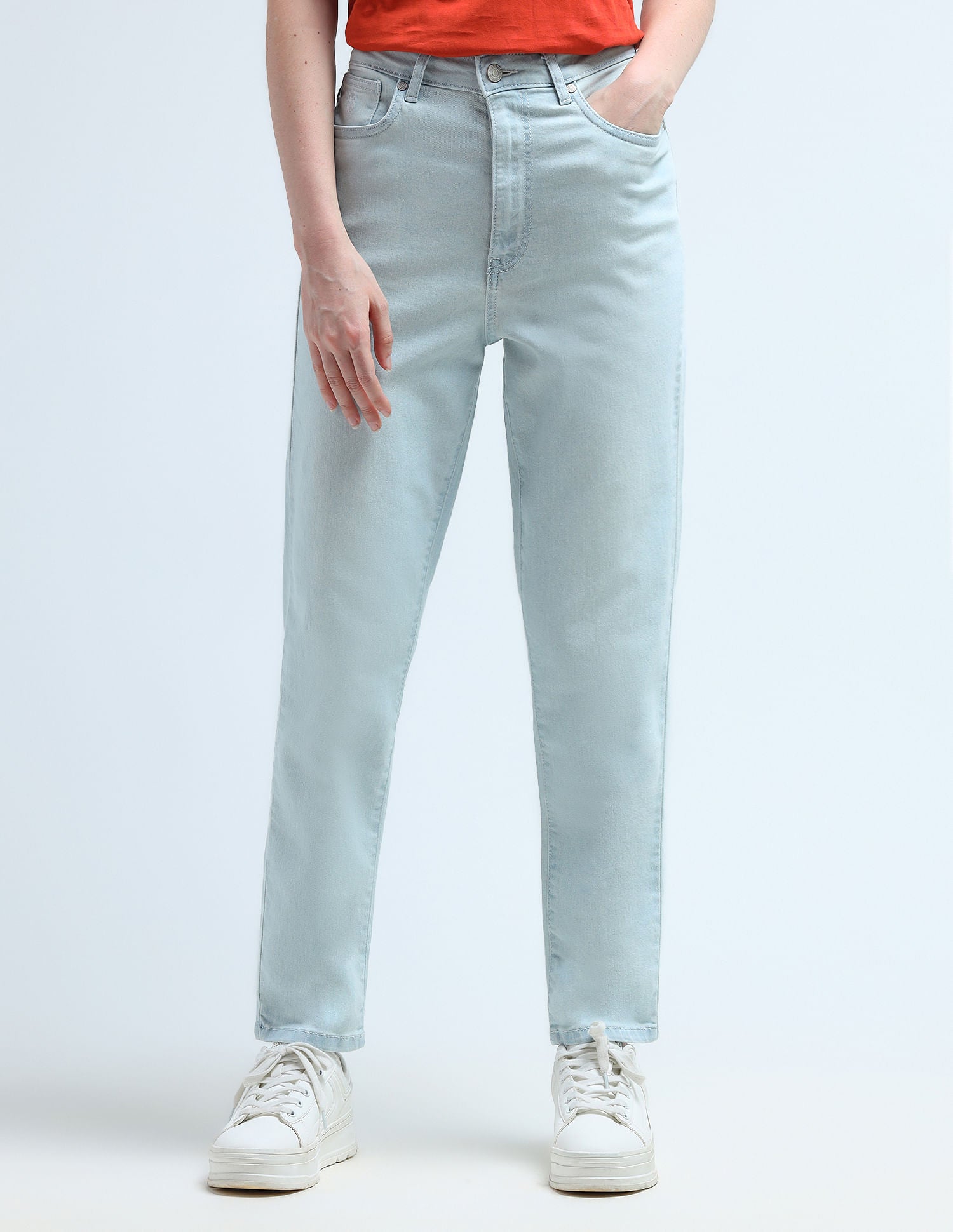 High Rise Mom Fit Jeans Blue - U.S. Polo Assn. India | Large