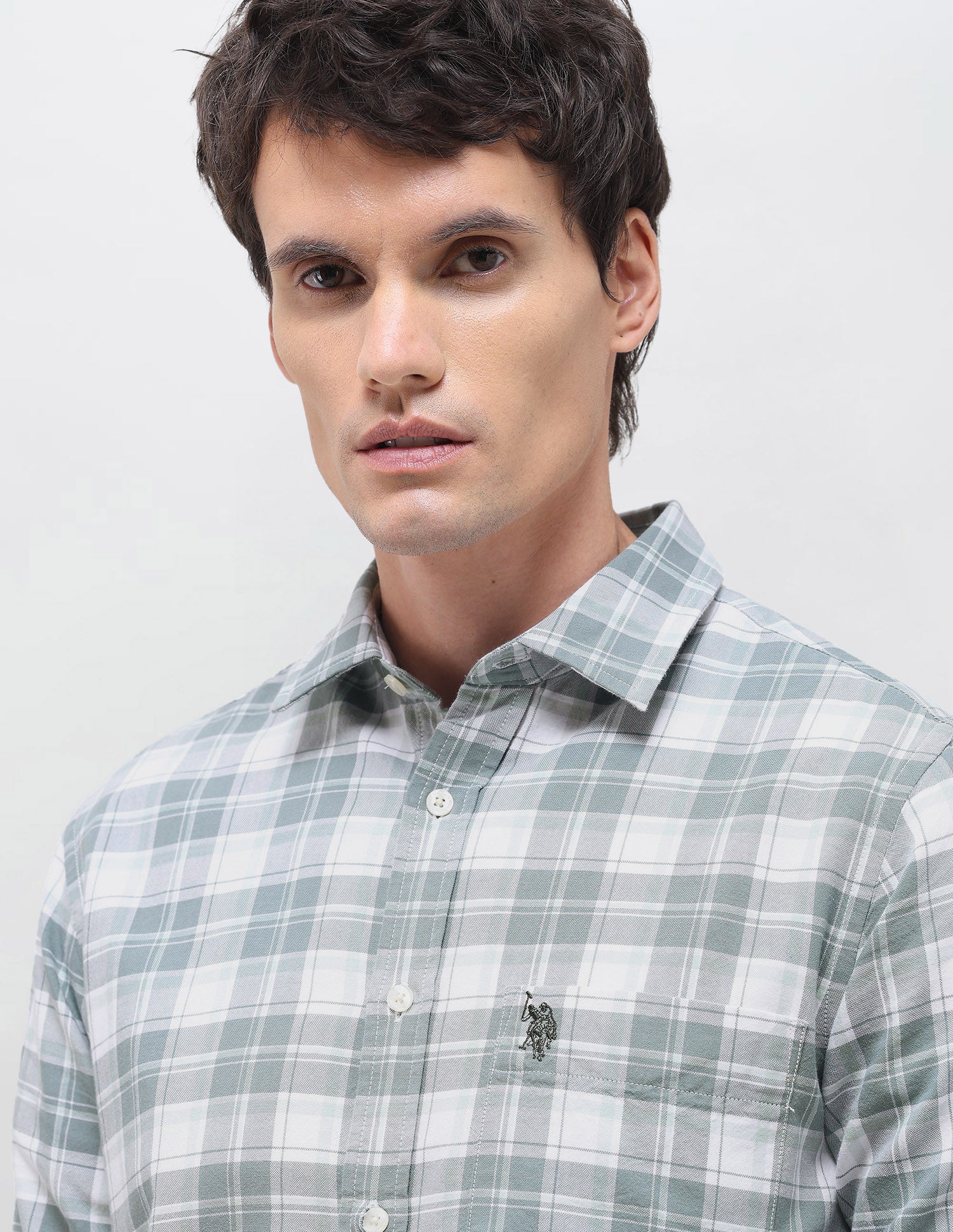 Oxford Tartan Checked Shirt Green - U.S. Polo Assn. India | Large
