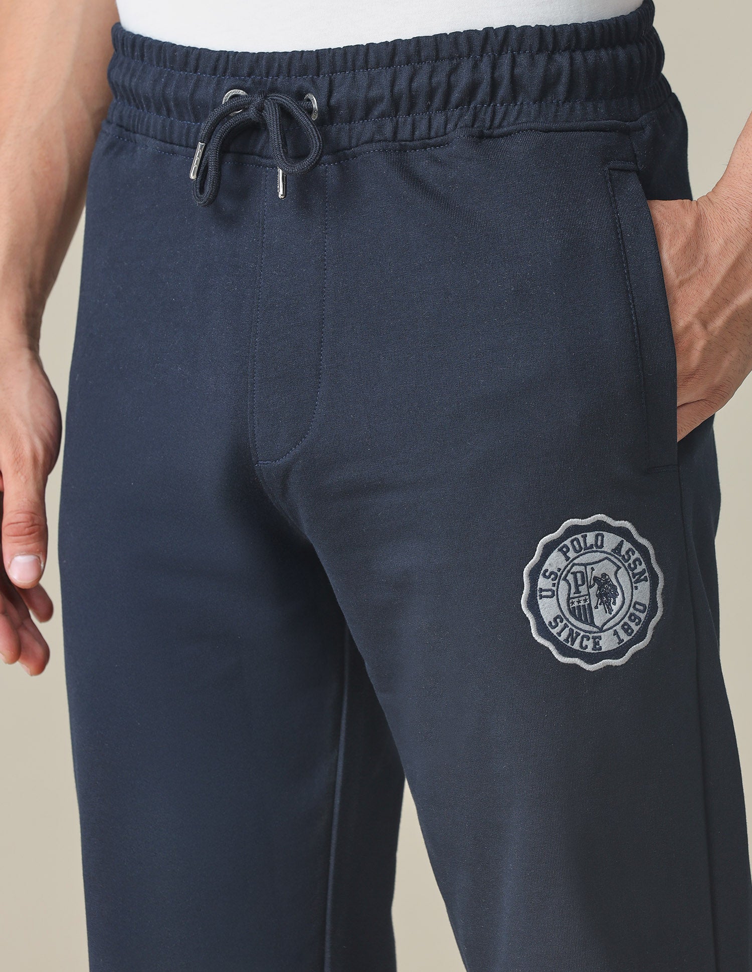Mid Rise Solid Track Pants Navy - U.S. POLO ASSN. | Large