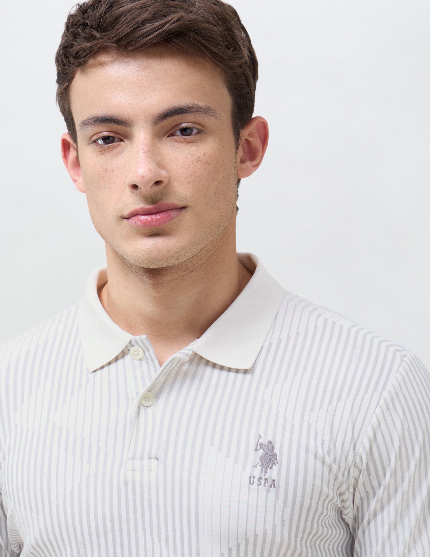 Vertical Striped Slim Fit Polo Shirt Grey - U.S. Polo Assn. India | Large