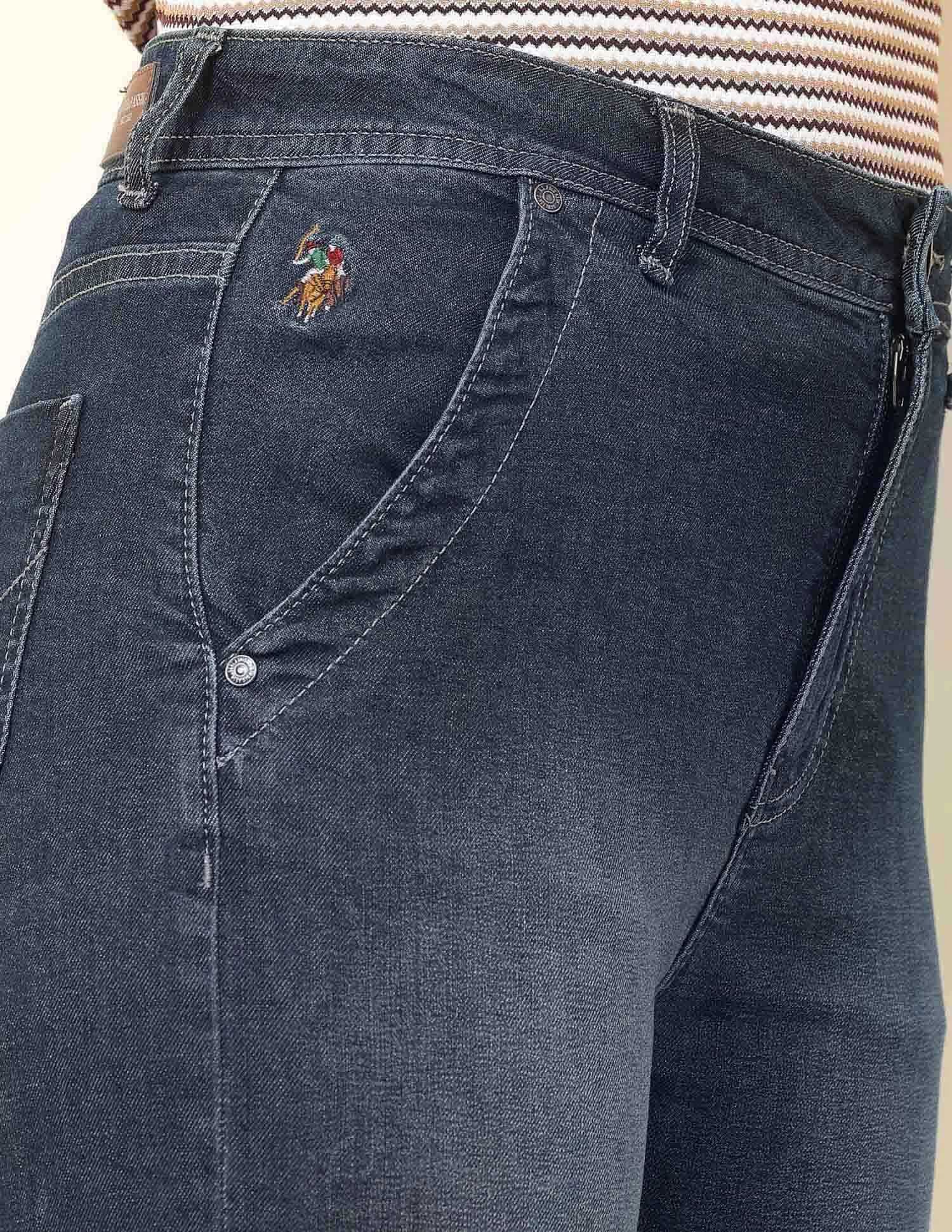 High Rise Straight Fit Jeans Dark Blue - U.S. POLO ASSN. | Large