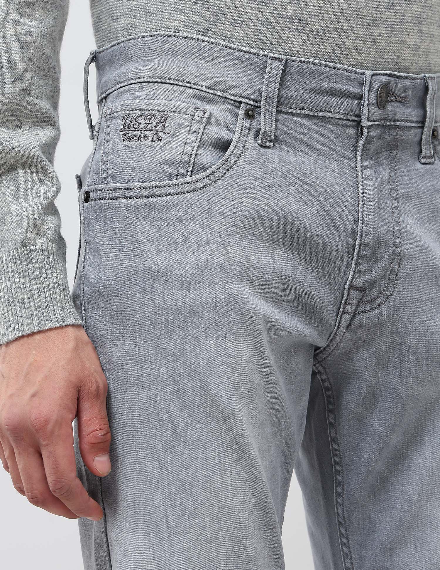 Brandon Slim Tapered Fit Mid Rise Jeans Light Grey - U.S. POLO ASSN. | Large