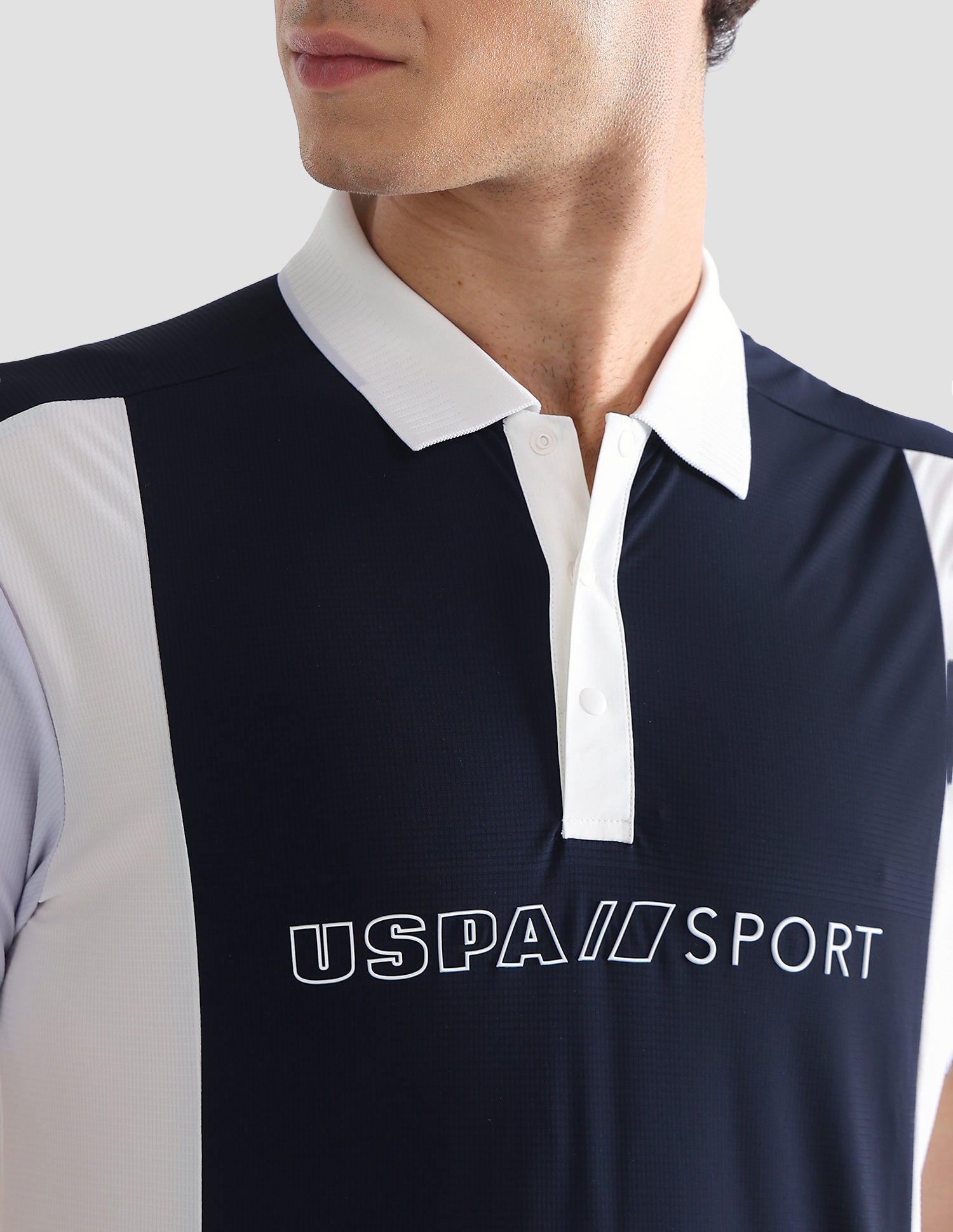 Colourblocked Slim Fit Active Polo Shirt Navy - U.S. Polo Assn. India | Large