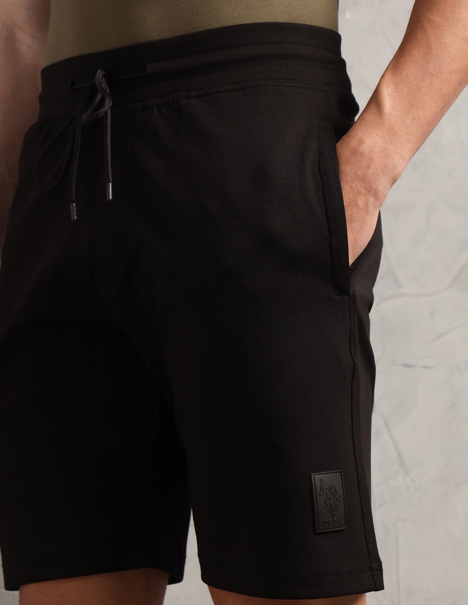 Mid Rise Comfort Fit PS003-PL Lounge Shorts - Pack Of 1 Black - U.S. Polo Assn. India | Large