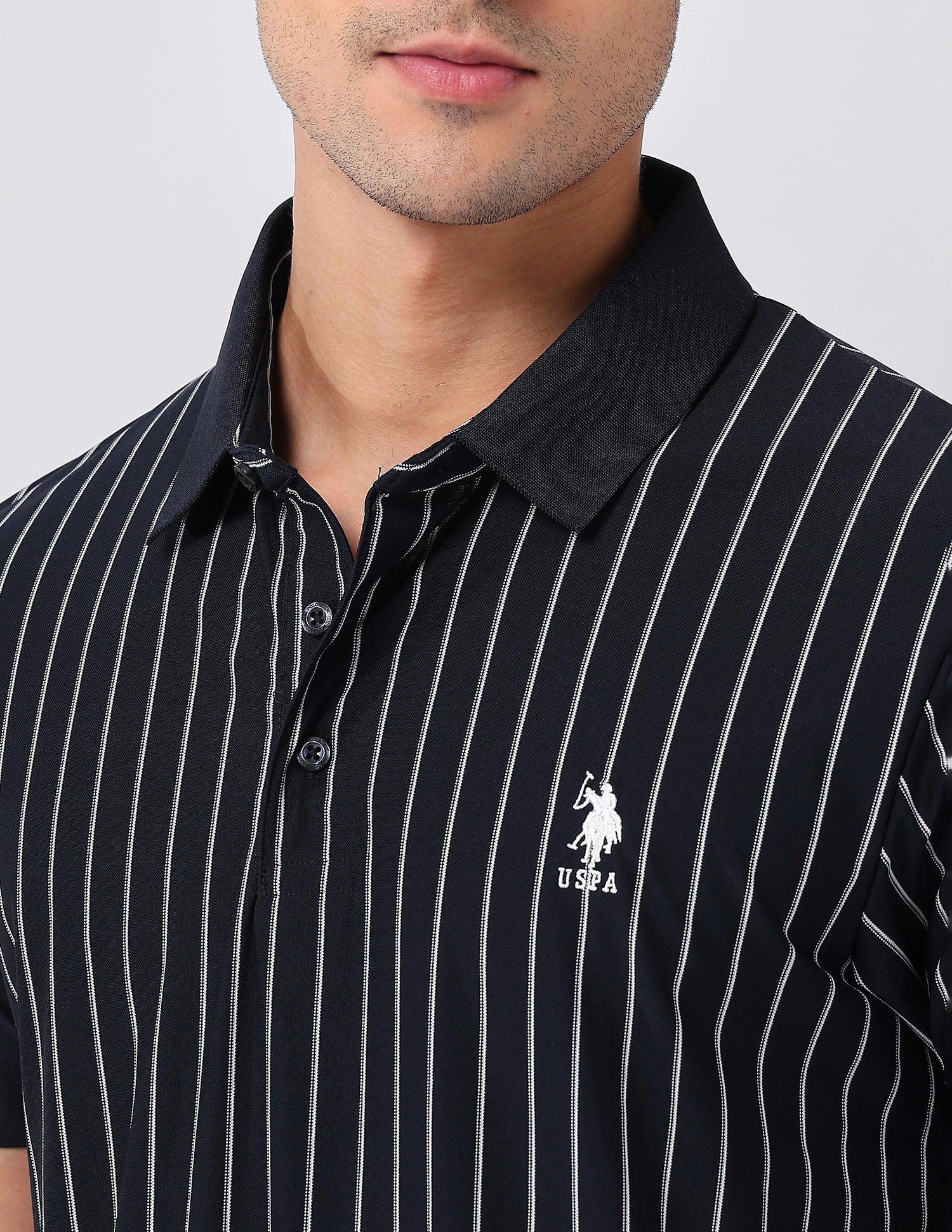 Vertical Striped Regular Fit Polo Shirt Navy - U.S. POLO ASSN. | Large