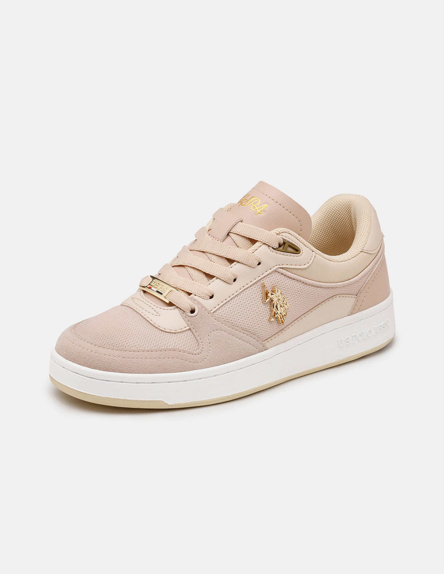 Women Della Round Toe Lace Ups Sneakers Nude - U.S. Polo Assn. India | Large