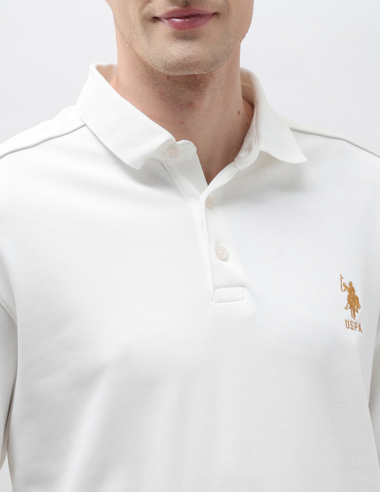 Solid Regular Fit Sweatshirt Off White - U.S. POLO ASSN. | Large