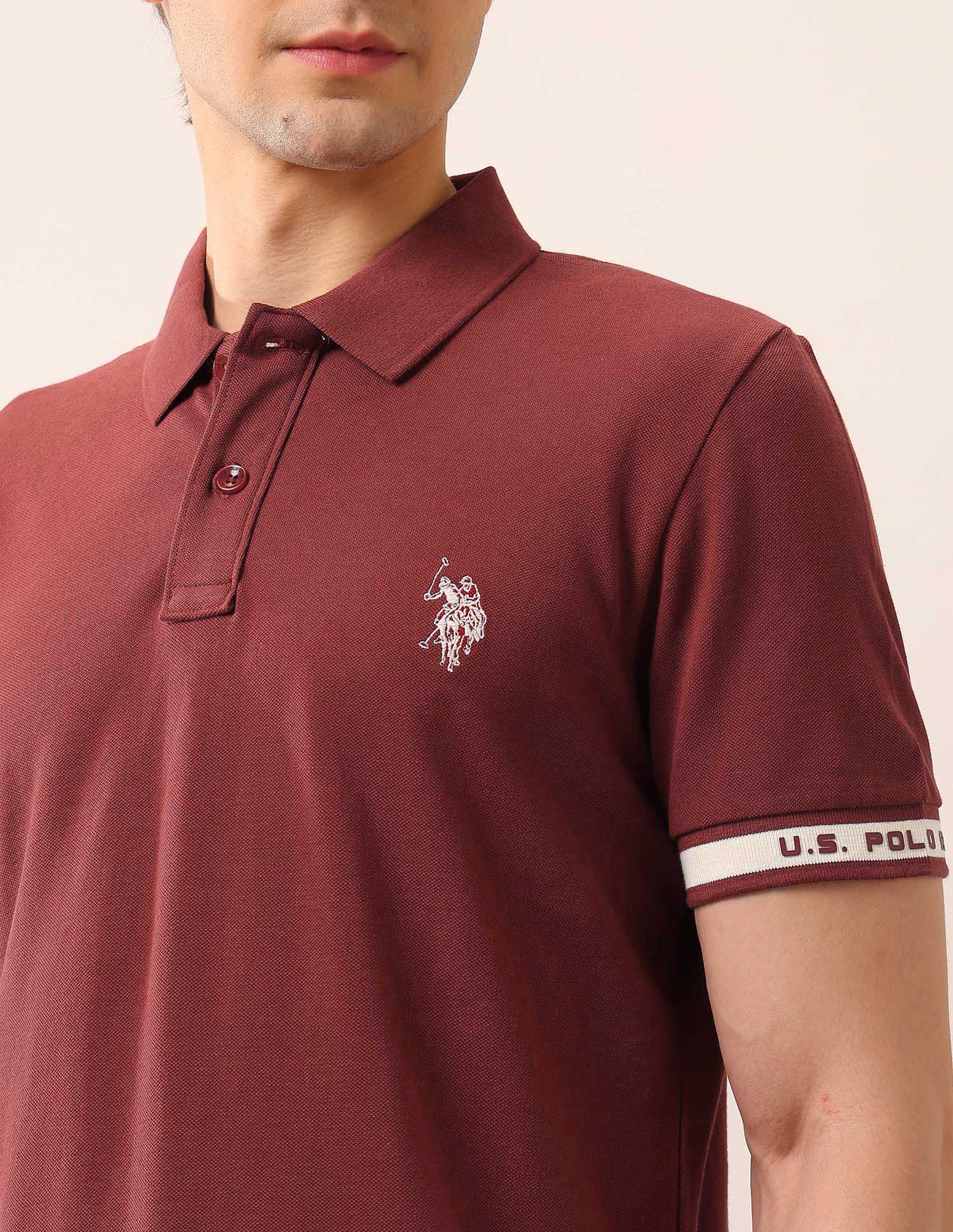 Solid Muscle Fit Polo Shirt Rust - U.S. Polo Assn. India | Large