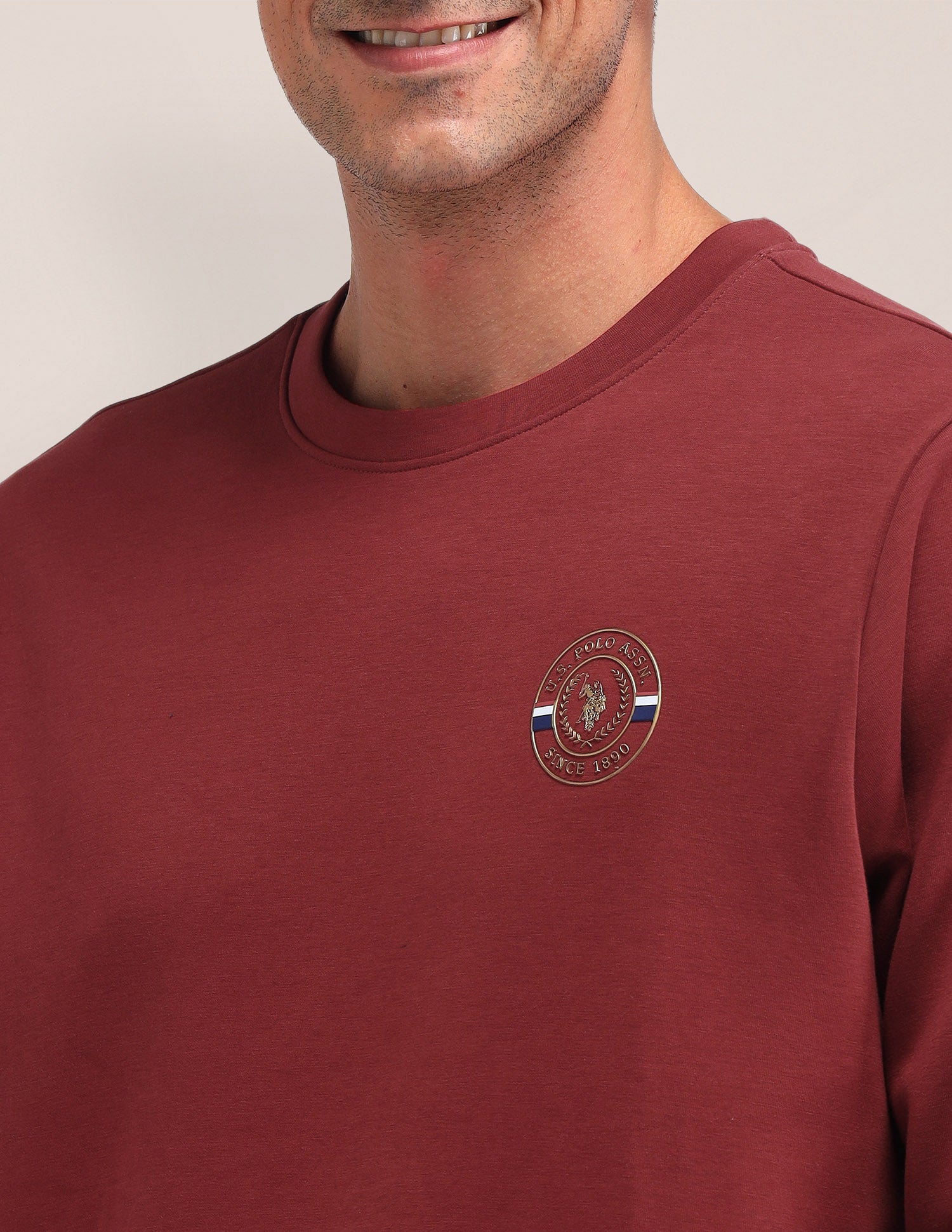 Solid Regular Fit Sweatshirt Rust - U.S. POLO ASSN. | Large