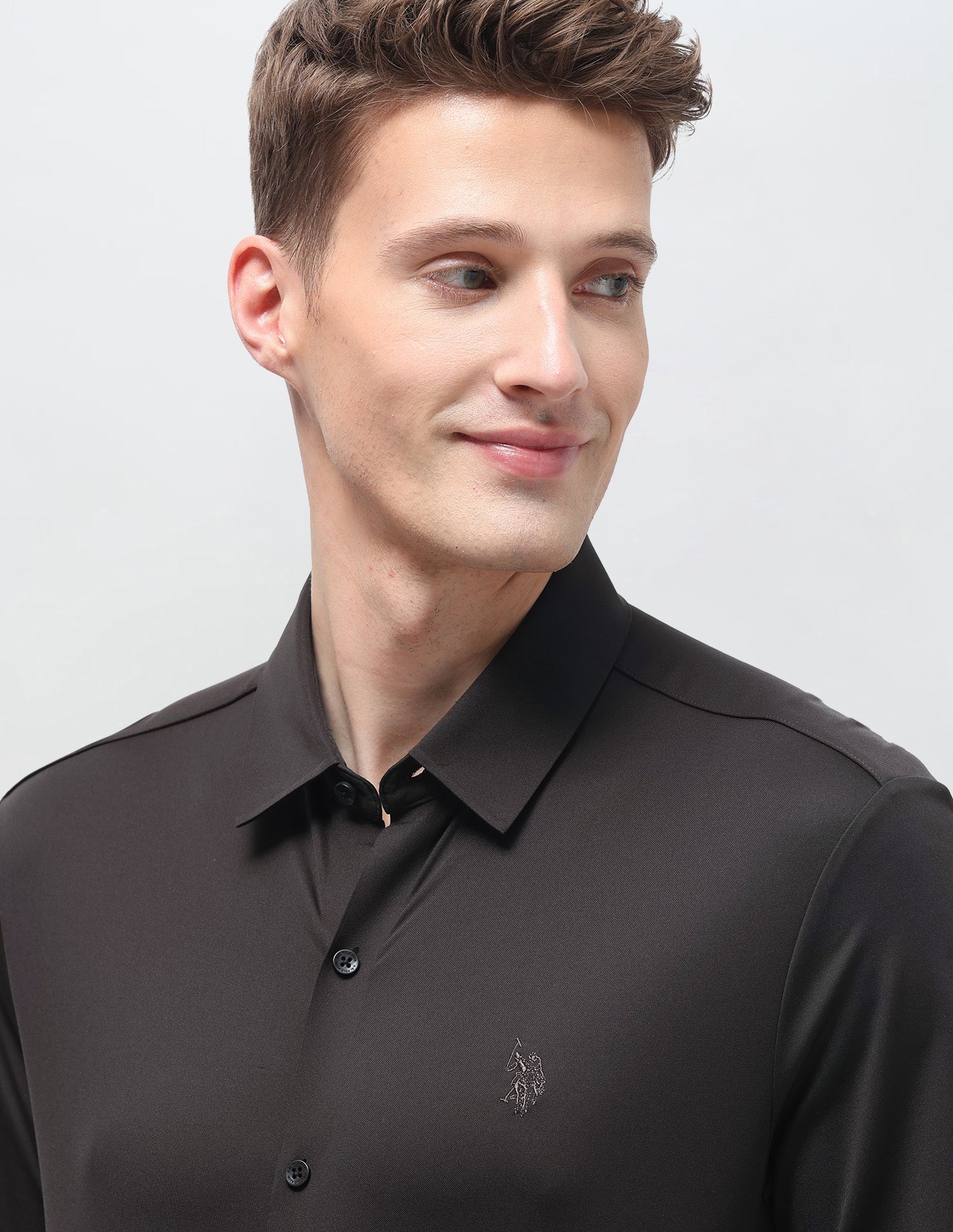 Solid Knitted Shirt Choco - U.S. Polo Assn. India | Large