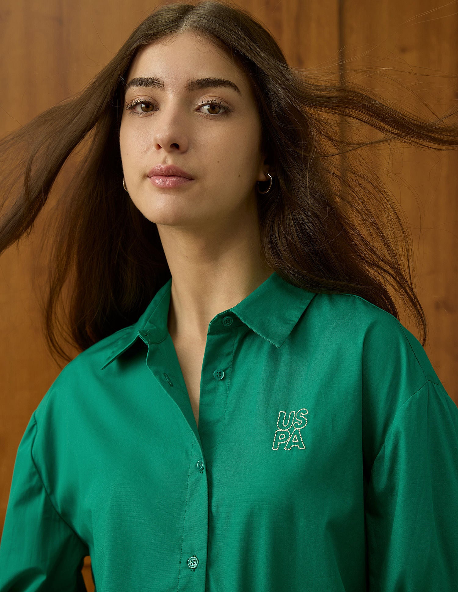 Relaxed Fit Solid Shirt Green - U.S. POLO ASSN. | Large