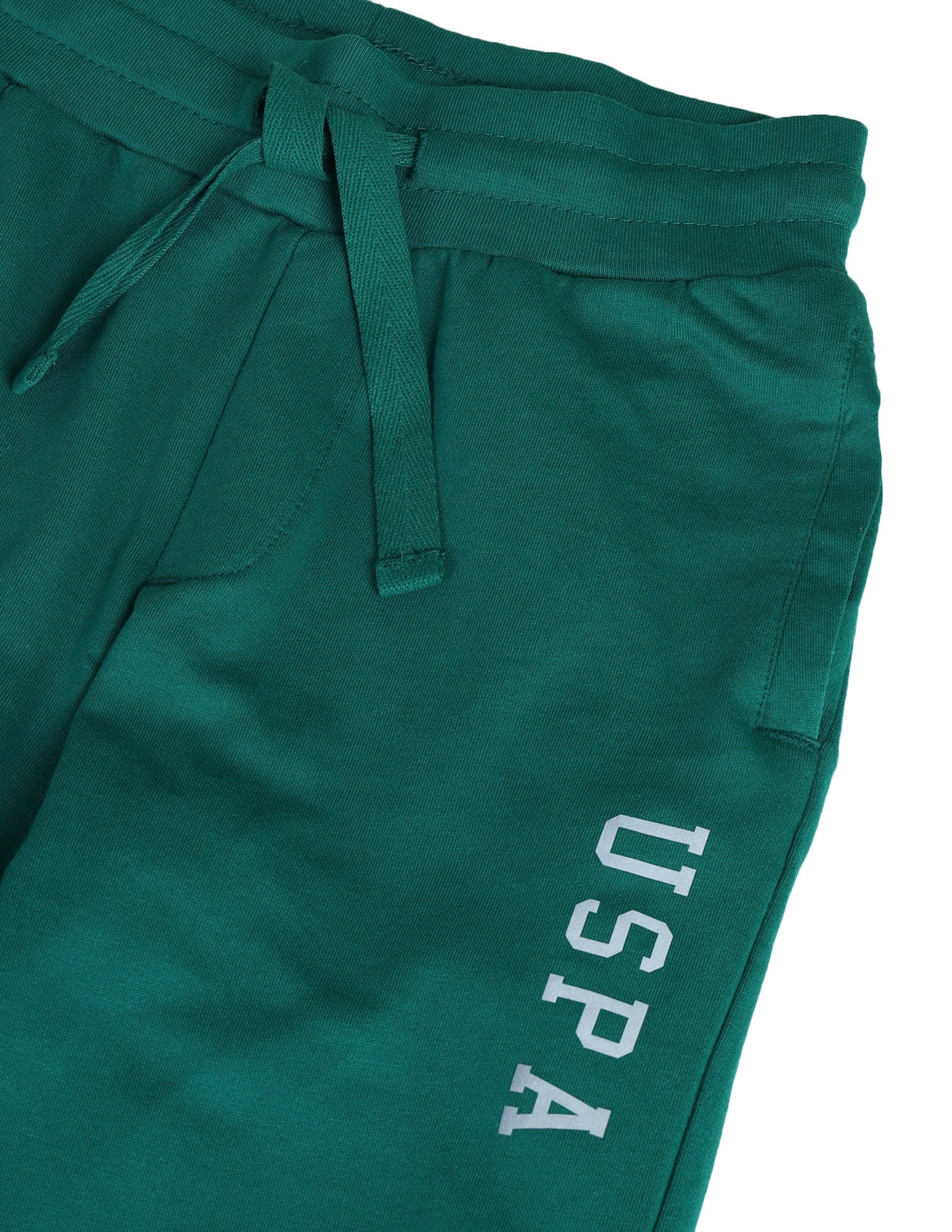 Boys Solid Regular Fit Joggers Green - U.S. POLO ASSN. | Large
