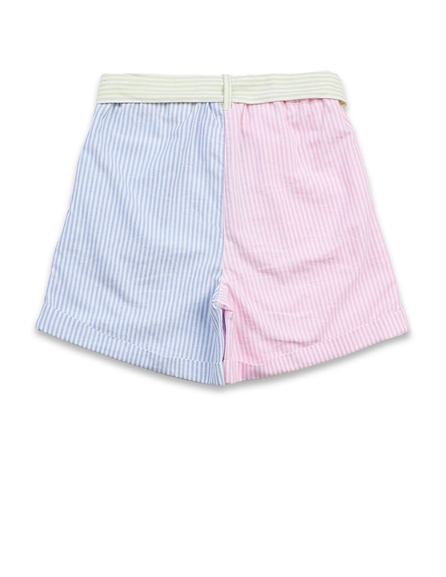 Girls Vertical Striped Shorts Multi - U.S. POLO ASSN. | Large