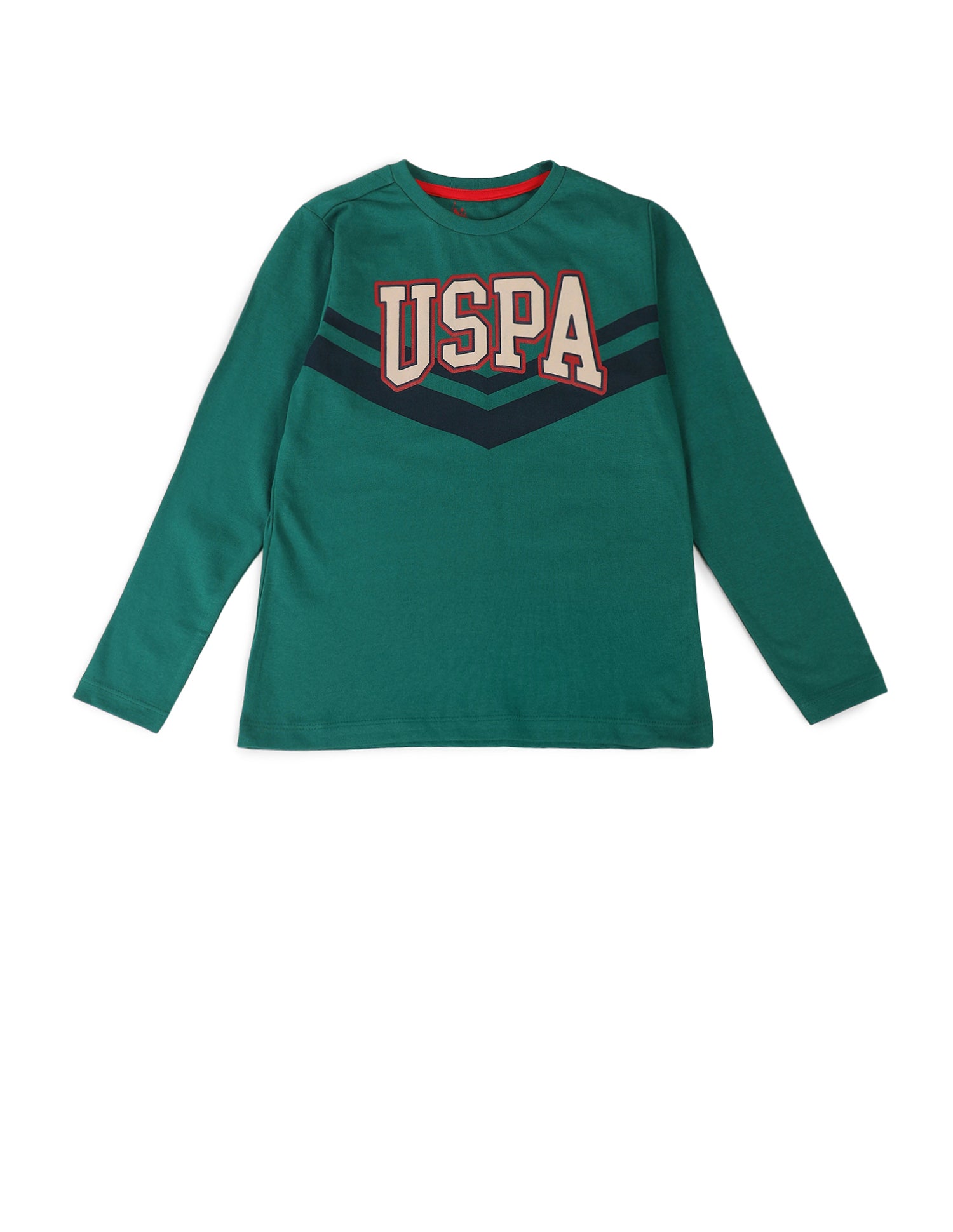 Boys Brand Printed Regular Fit T-Shirt Green - U.S. POLO ASSN. | Large