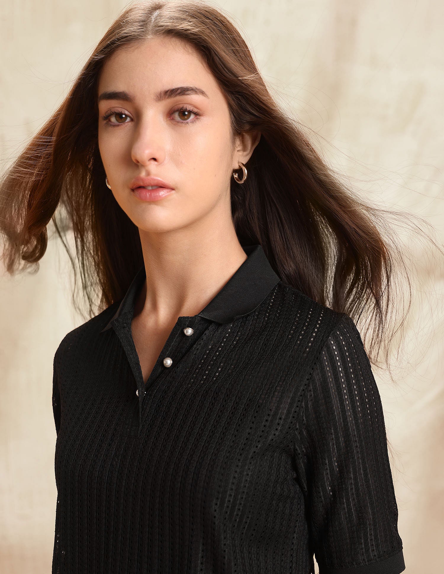 Regular Fit Textured Polo Shirt Black - U.S. POLO ASSN. | Large