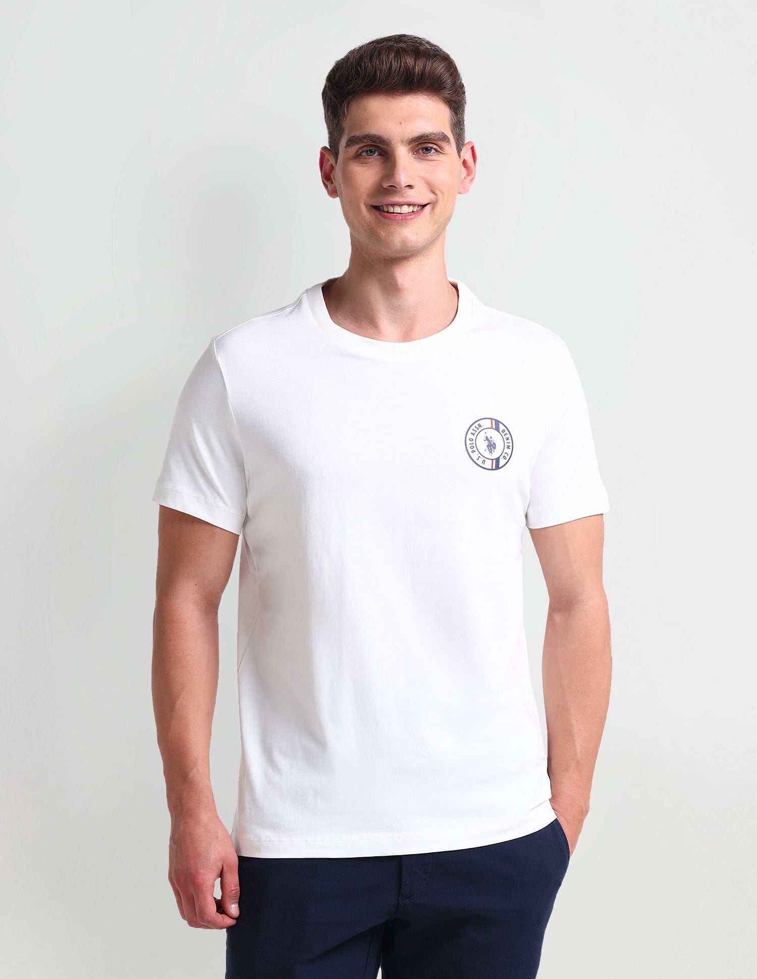 Muscle Fit Cotton T-Shirt Ivory - U.S. POLO ASSN. | Large