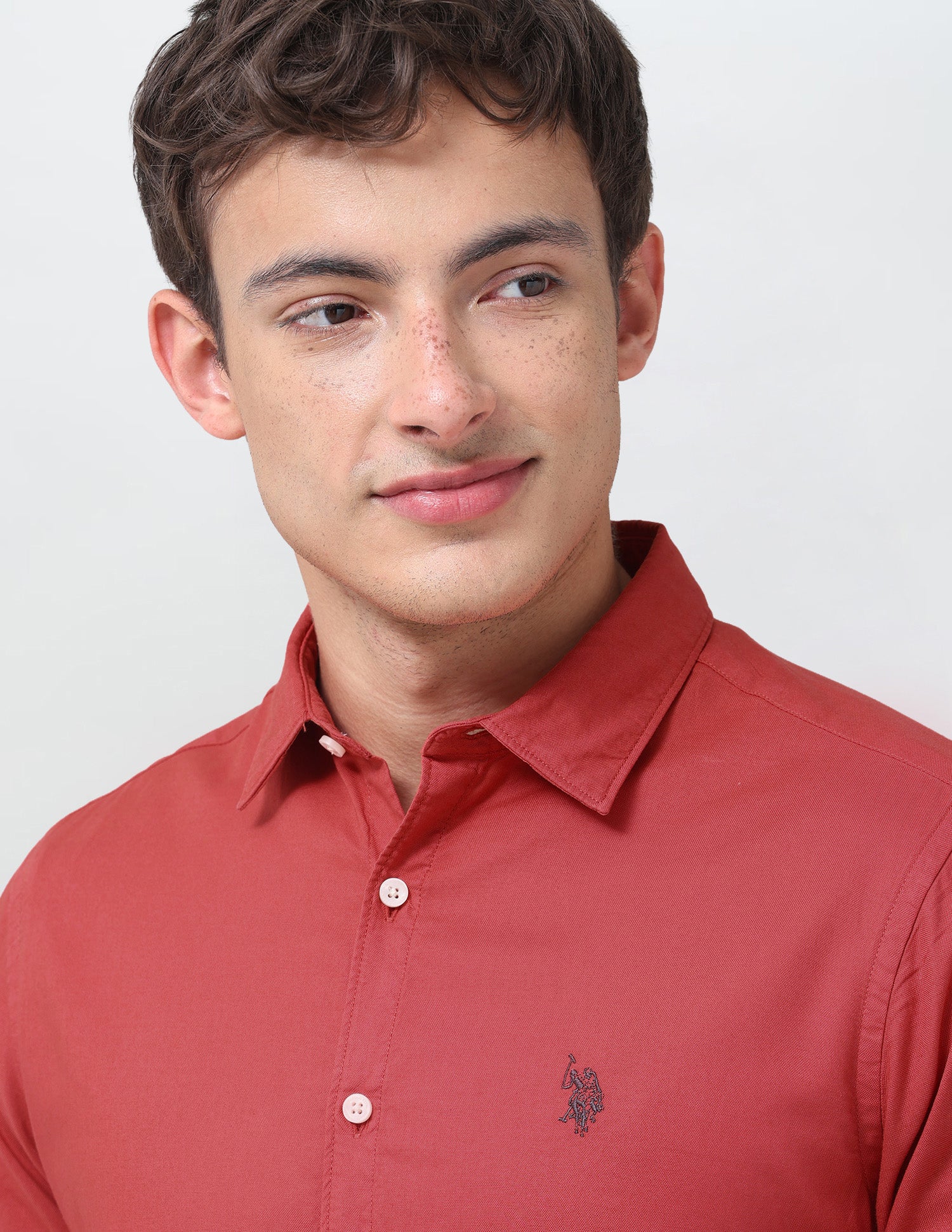 Solid Tailored Fit Shirt Orange - U.S. Polo Assn. India | Large