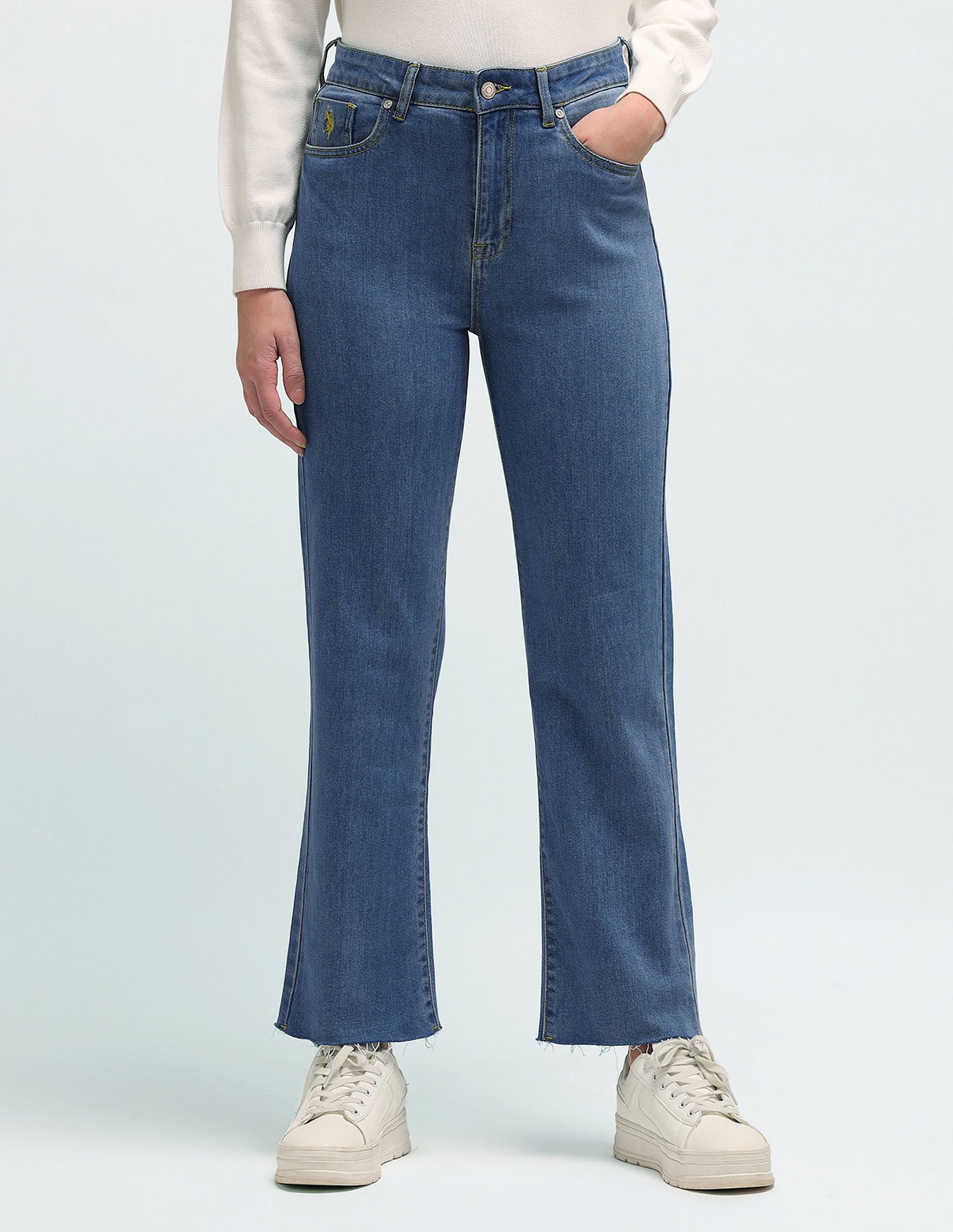 High Rise Straight Fit Jeans Blue - U.S. POLO ASSN. | Large