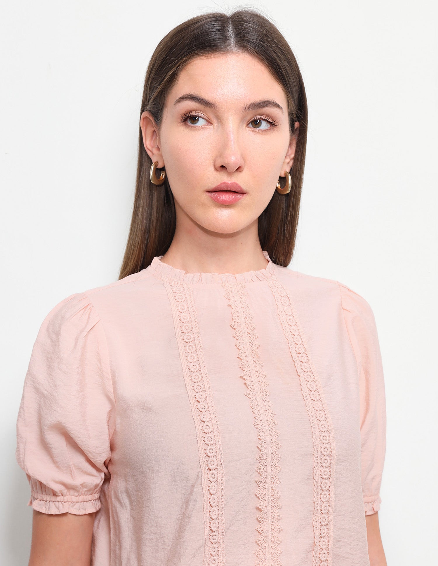 Solid Lace Regular Fit Top Light Pink - U.S. Polo Assn. India | Large