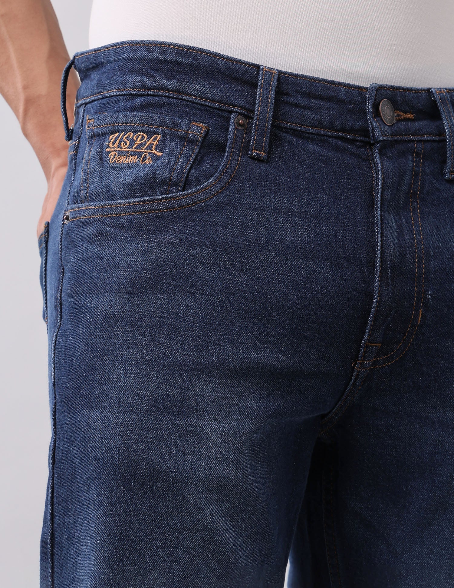 Harold Slim Straight Fit Blue Jeans Dark Blue - U.S. POLO ASSN. | Large