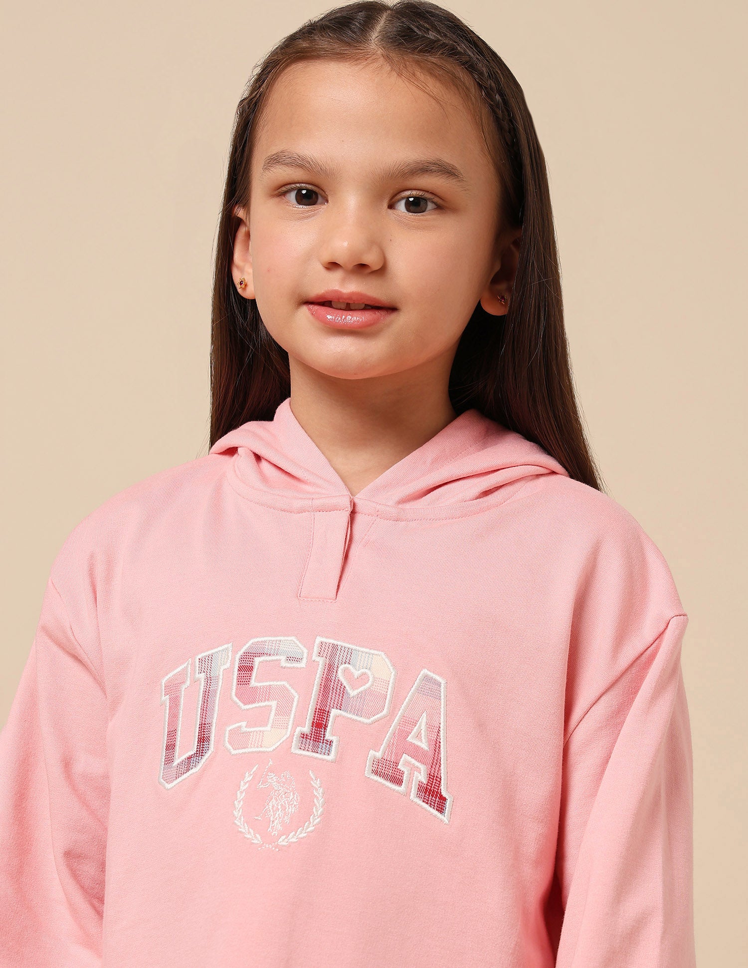Girls Checked Sweat Dress Pink - U.S. POLO ASSN. | Large