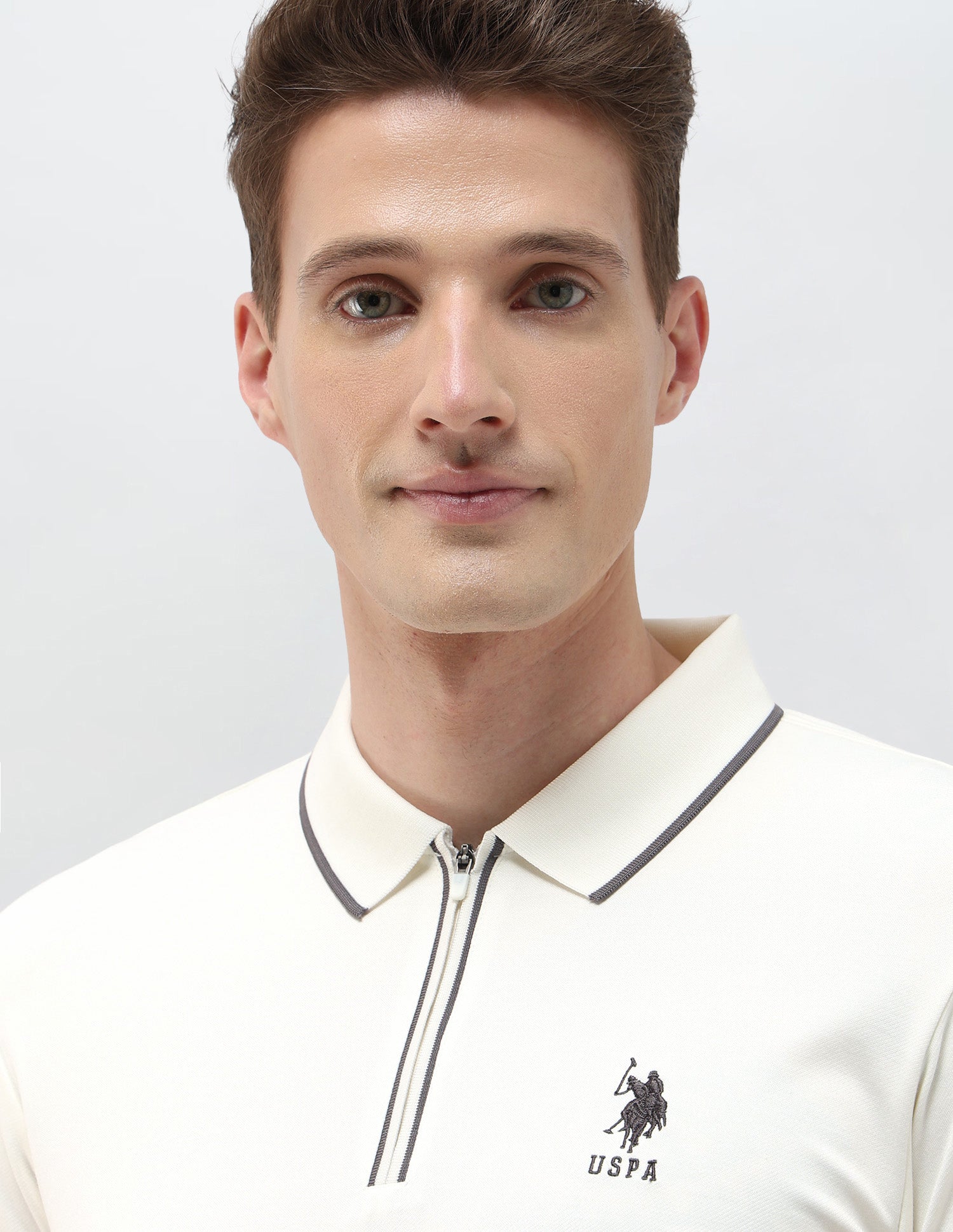 Black & Gold Slim Fit Polo Shirt Ivory - U.S. Polo Assn. India | Large