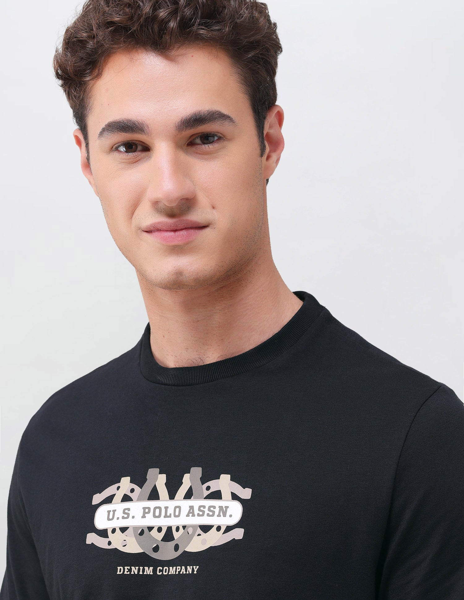 Graphic Brand Printed Relaxed Fit T-Shirt Black - U.S. Polo Assn. India | Large