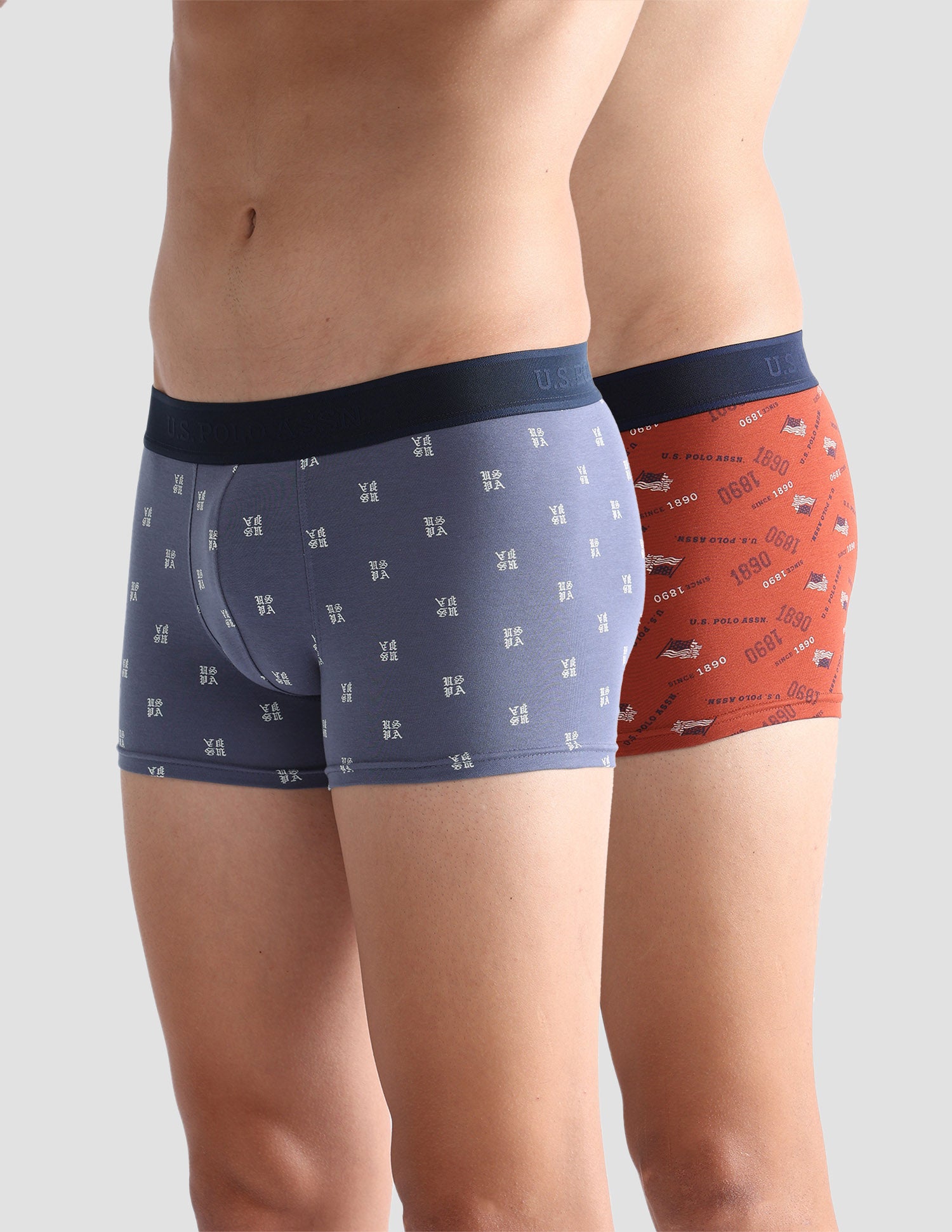 Brand Printed OET16 Trunks - Pack Of 2 Grisaille and Picante - U.S. POLO ASSN. | Large