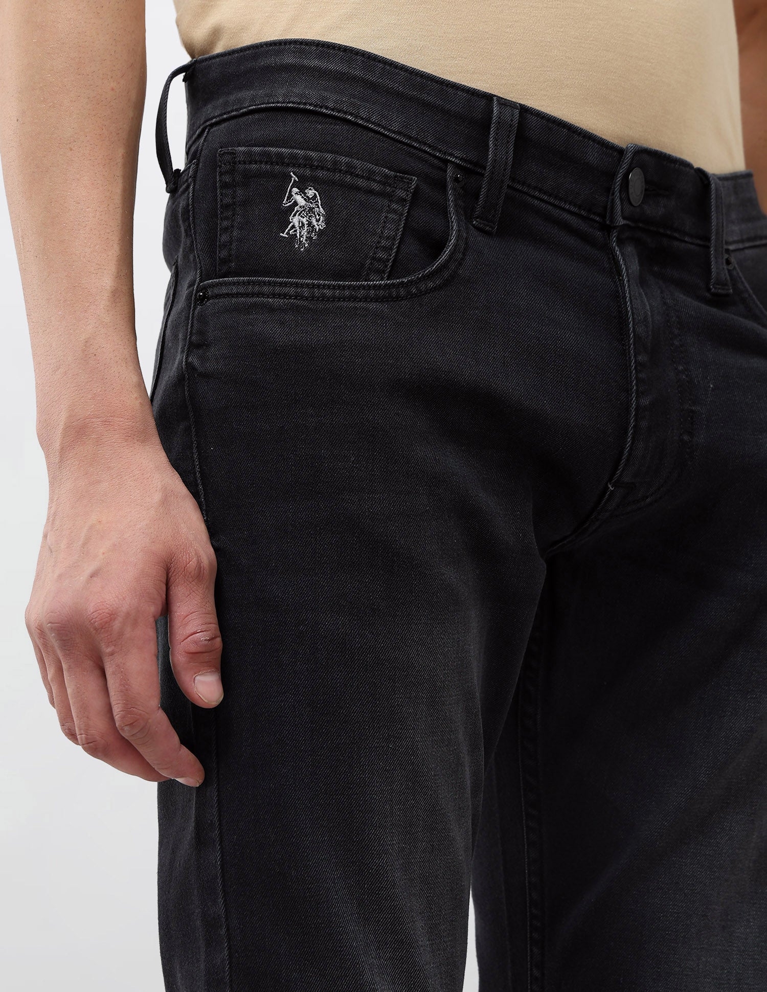 Brandon Slim Tapered Fit Mid Rise Jeans Black - U.S. POLO ASSN. | Large