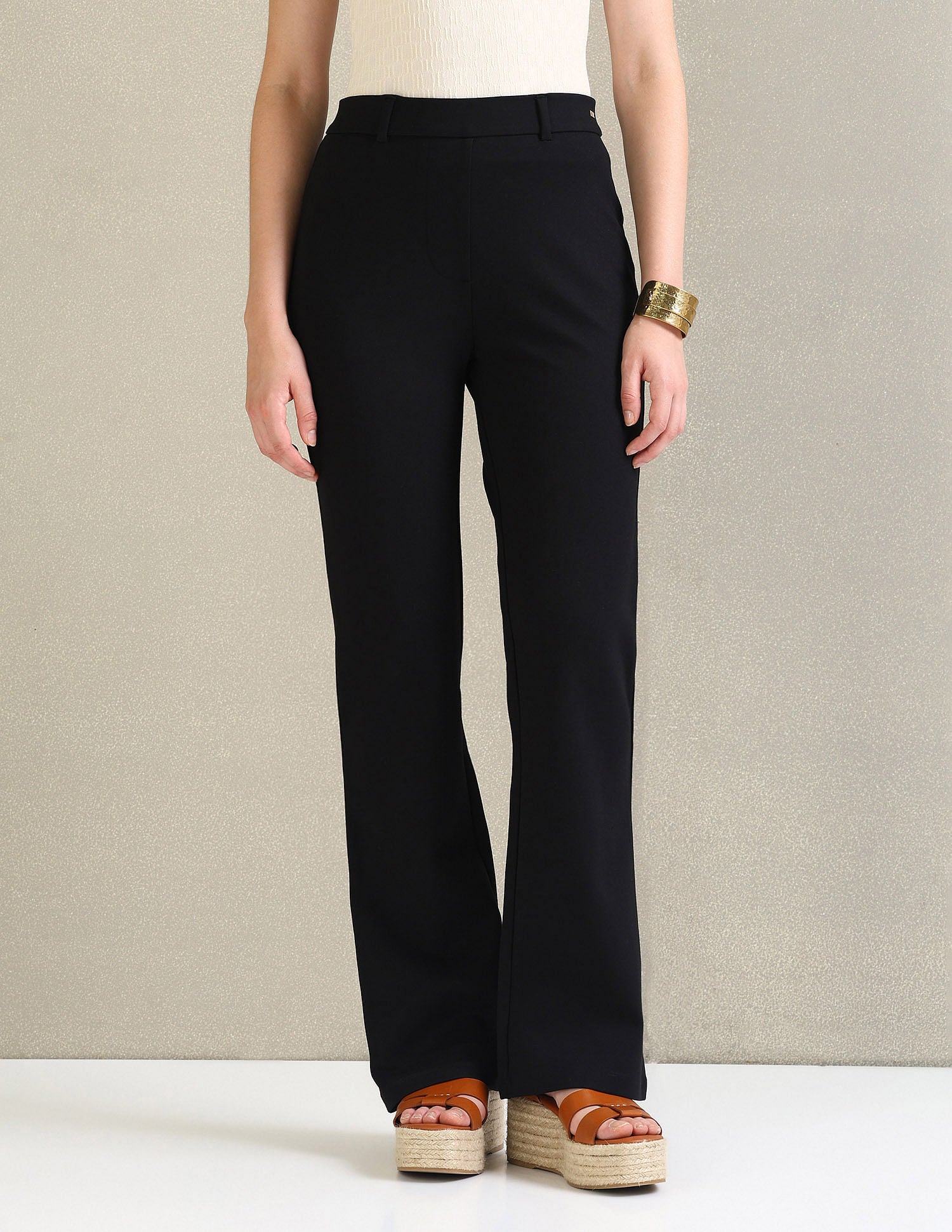 Straight Fit Ponte Roma Trousers Black - U.S. POLO ASSN. | Large