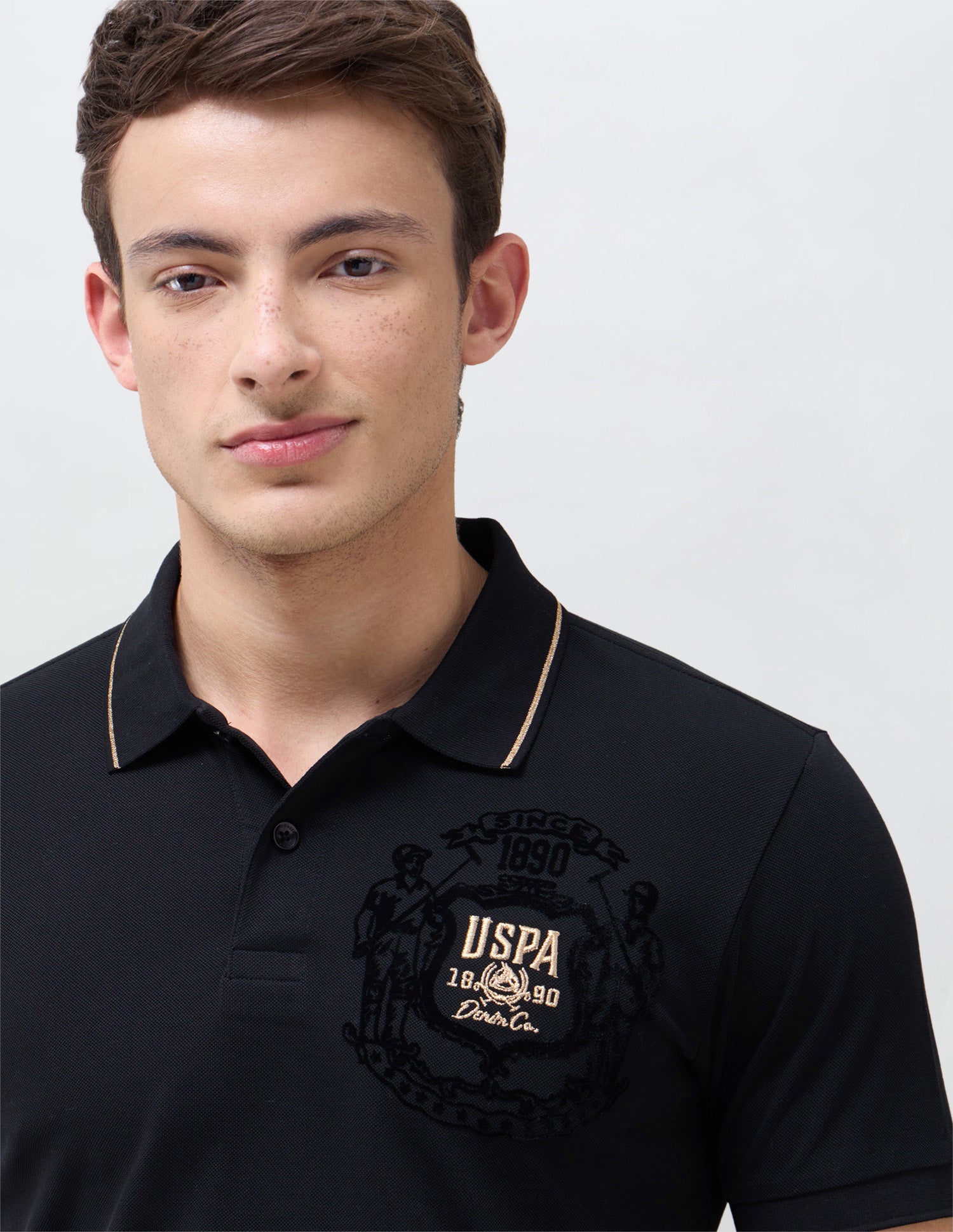 Solid Slim Fit Polo Shirt Black - U.S. Polo Assn. India | Large