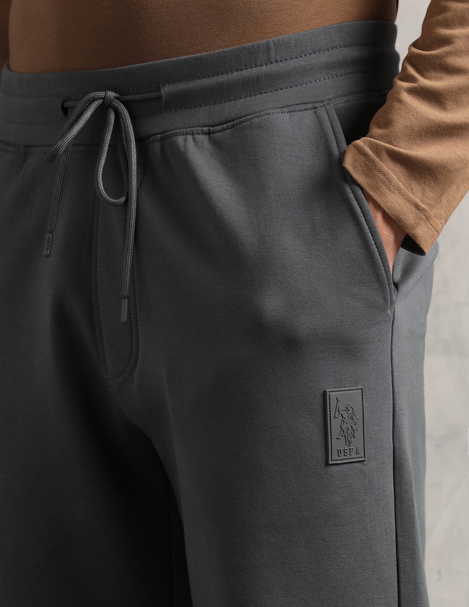Breathable Mid Rise PJ001-PL Lounge Joggers - Pack Of 1 Iron Gate - U.S. Polo Assn. India | Large