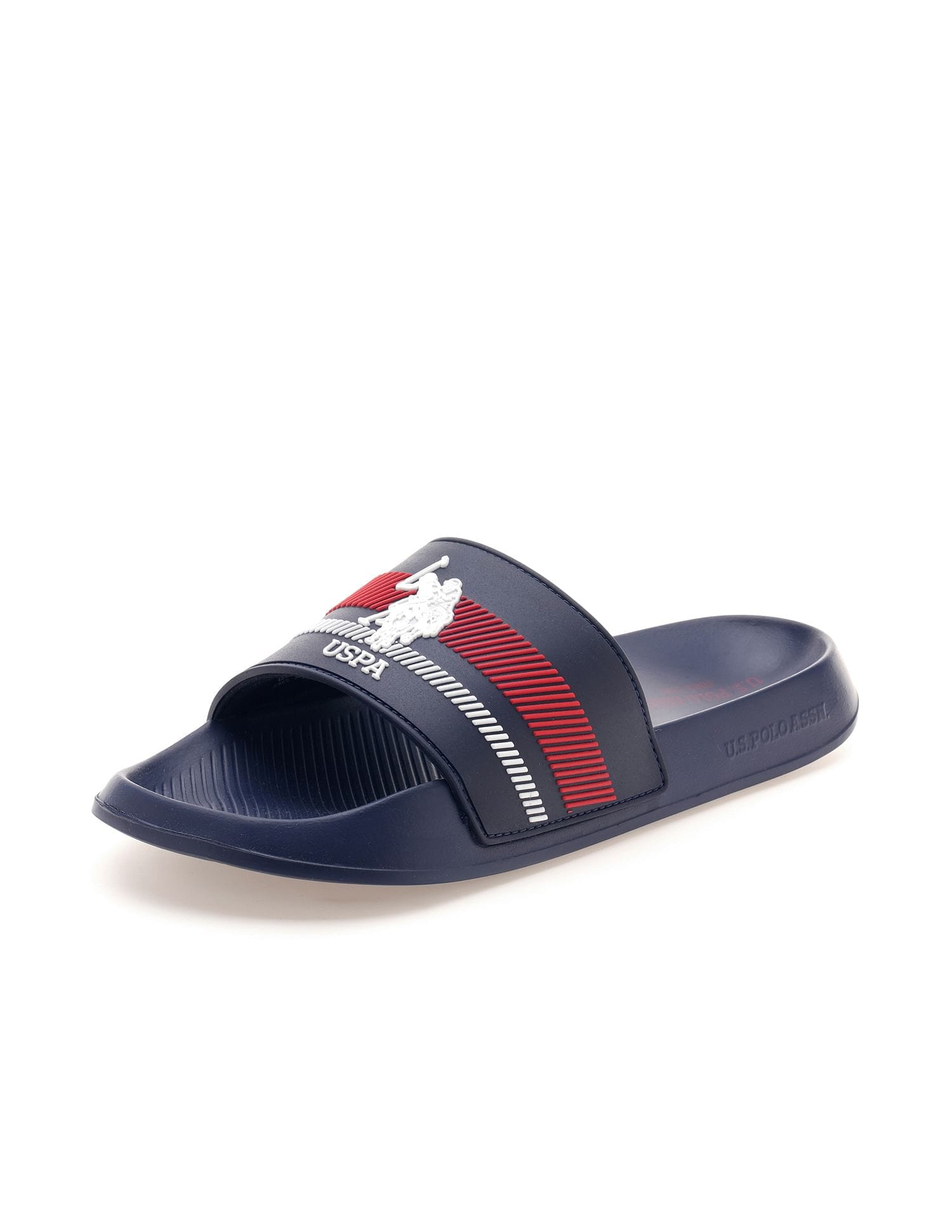 Men Rafa Brand Printed Sliders Navy - U.S. Polo Assn. India | Large
