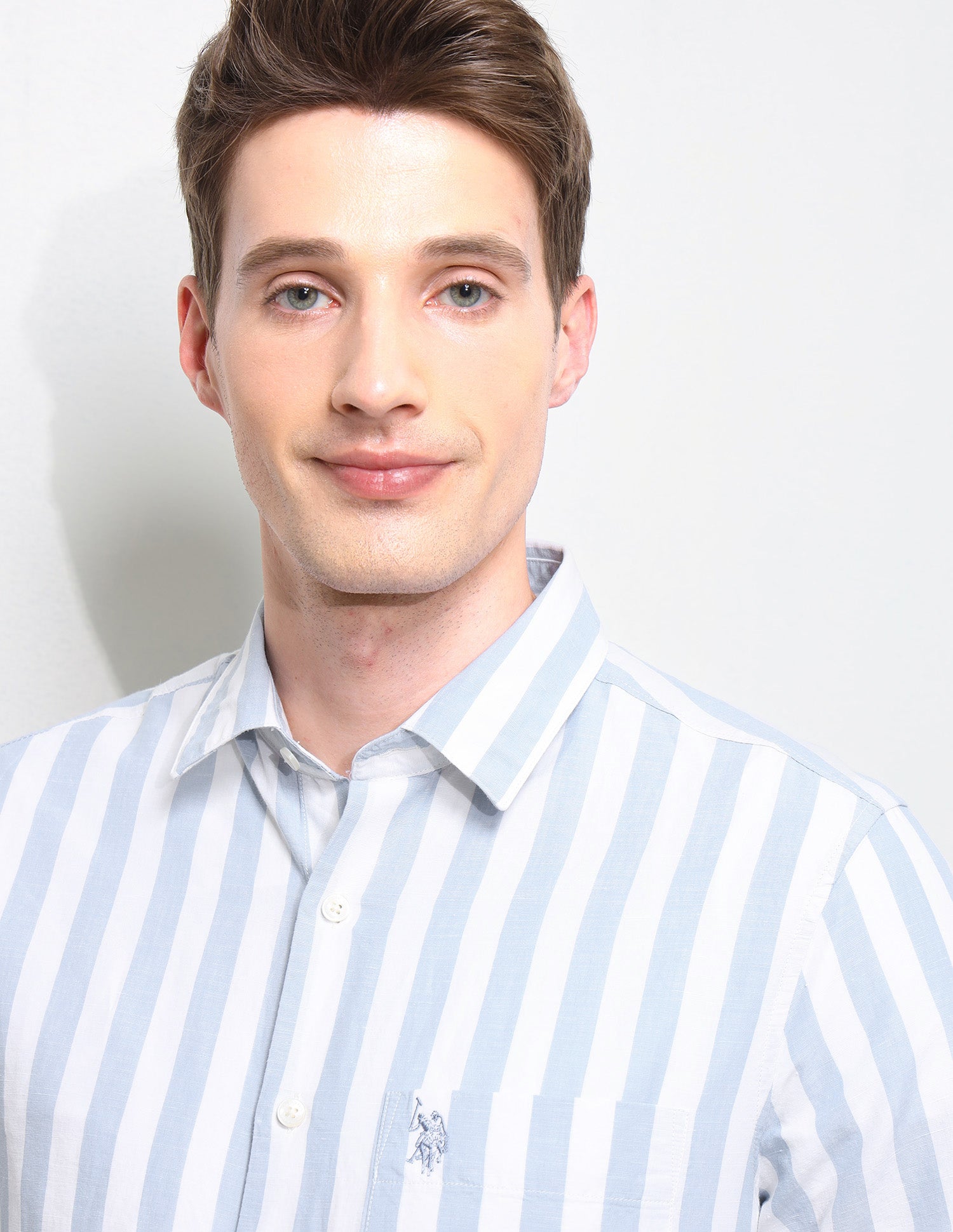 Vertical Striped Regular Fit Shirt Blue - U.S. Polo Assn. India | Large