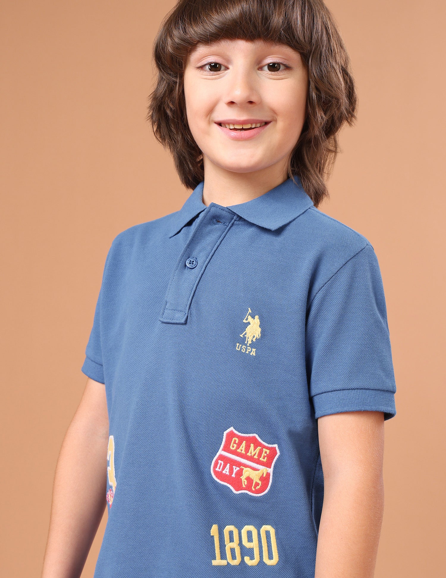 Brand Embroidered Applique Regular Fit Polo Shirt Blue - U.S. Polo Assn. India | Large
