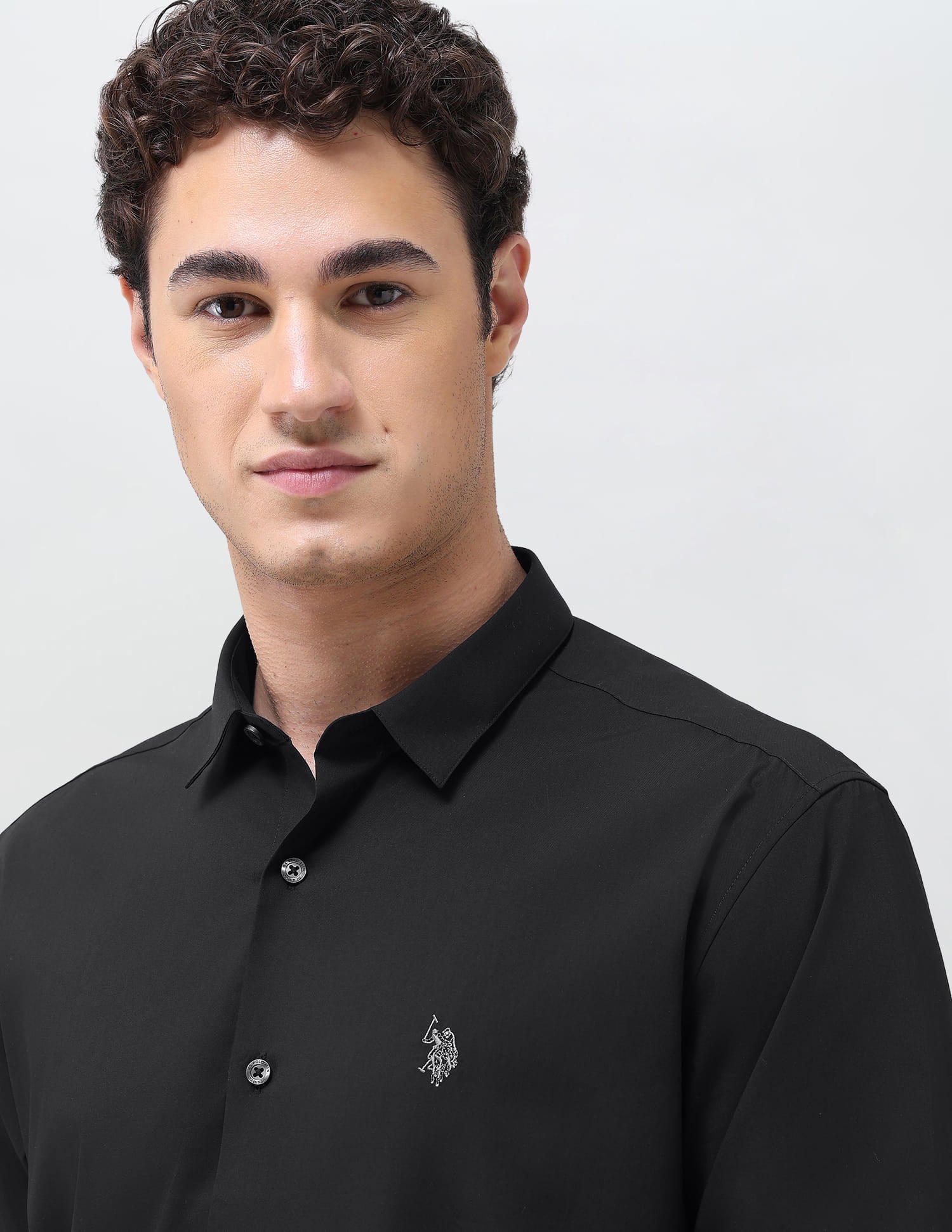 Solid Regular Fit Shirt Blue - U.S. Polo Assn. India | Large