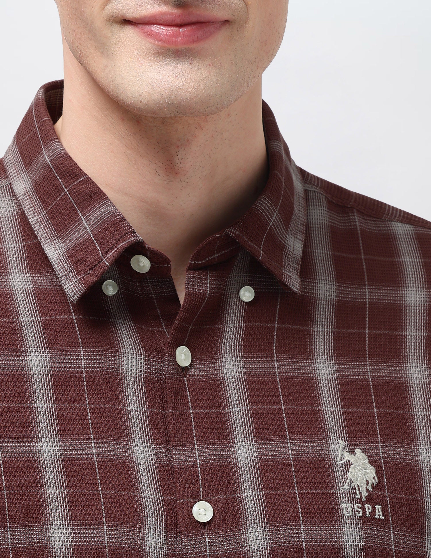 Tartan Checked Regular Fit Shirt Rust - U.S. Polo Assn. India | Large