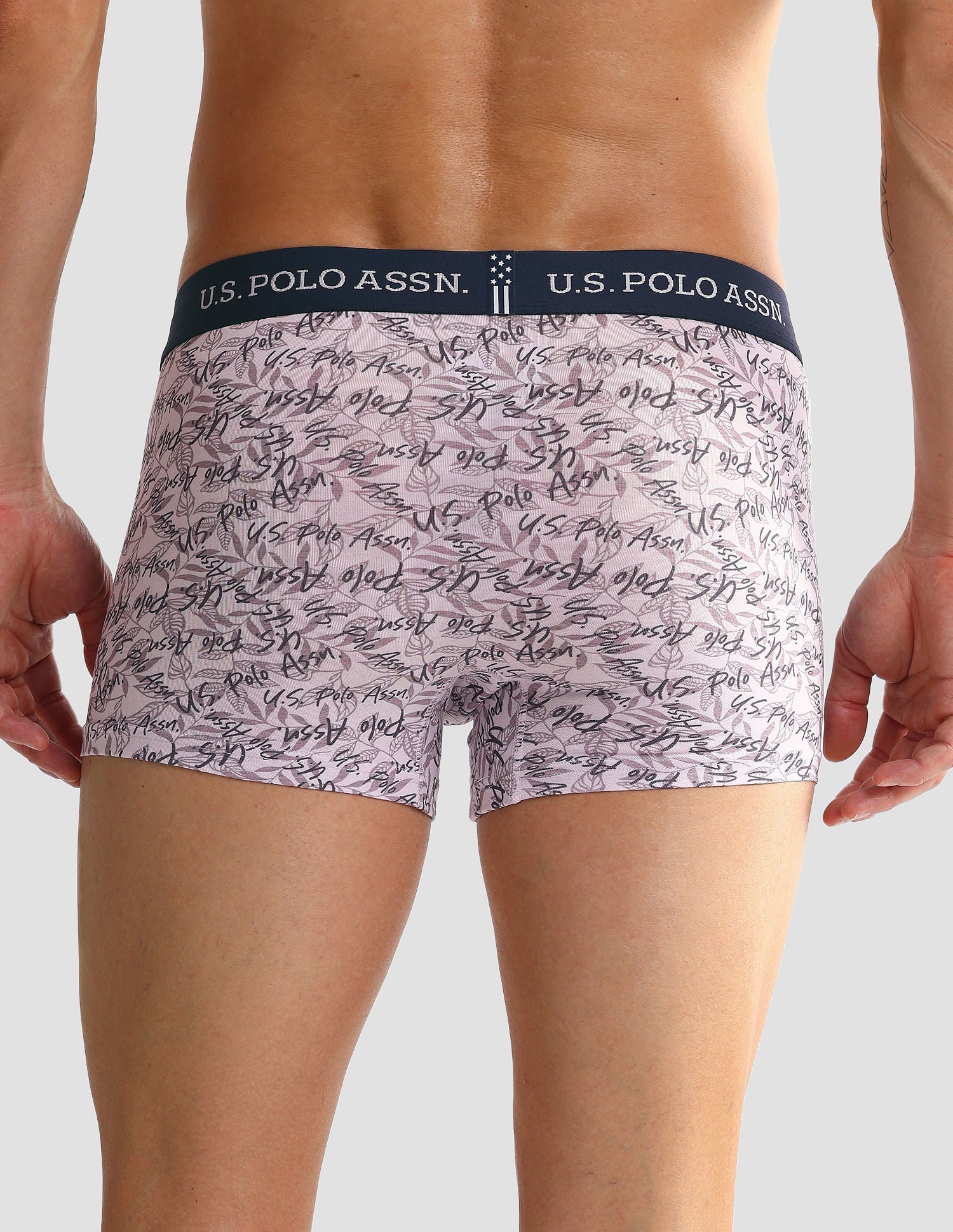 Elastic Waistband Ribbed OET08 Trunks - Pack Of 3 Red, White, and Blue - U.S. POLO ASSN. | Large