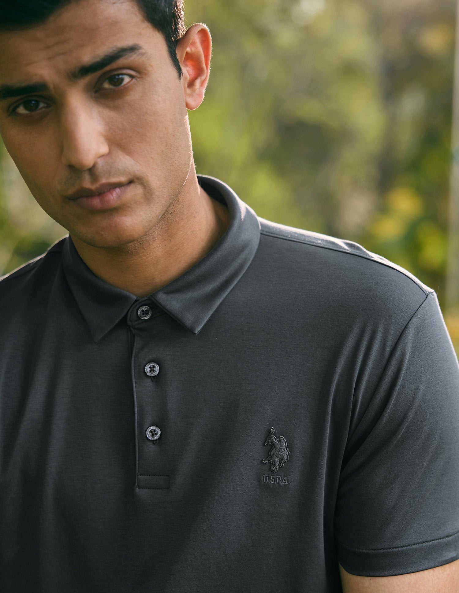 Pacho X Slim Fit Solid Polo Shirt Dark Grey - U.S. POLO ASSN. | Large