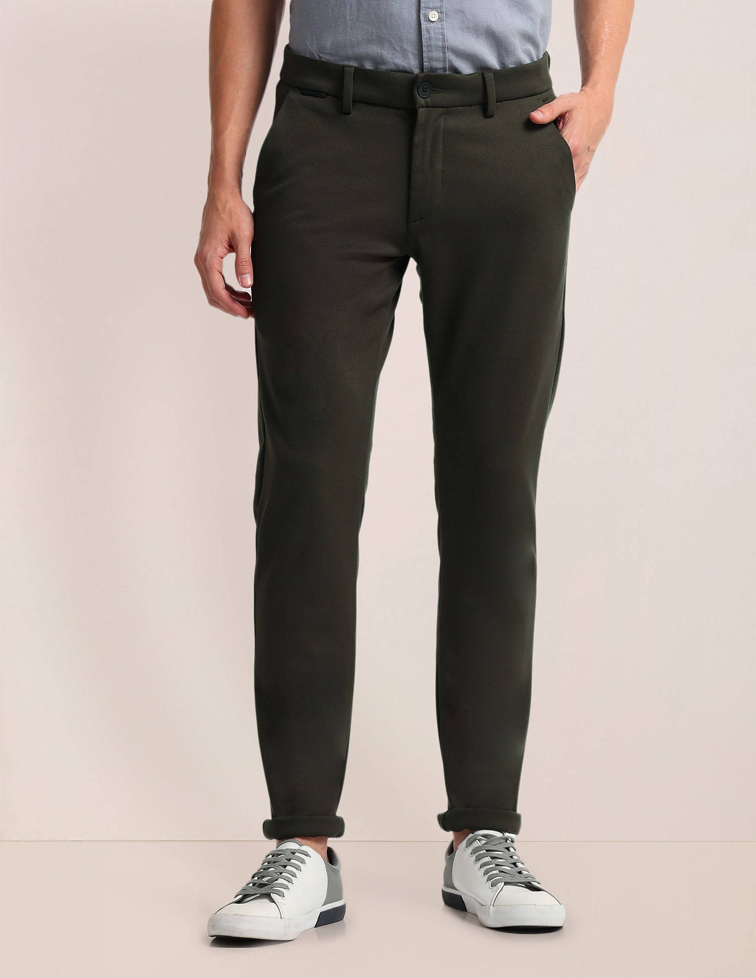 Slim Straight Fit Knitted Chinos Olive - U.S. POLO ASSN. | Large