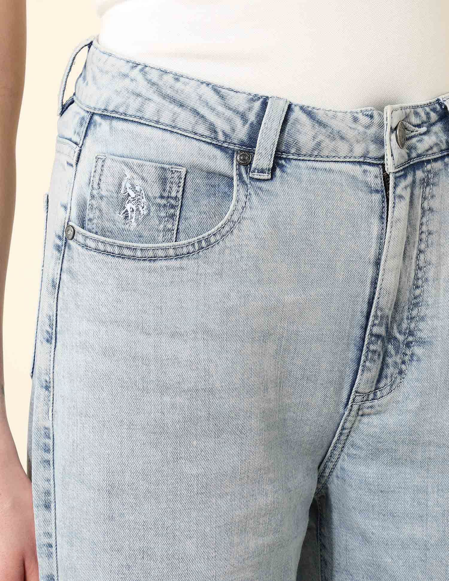 High Rise Wide Leg Fit Jeans Blue - U.S. Polo Assn. India | Large