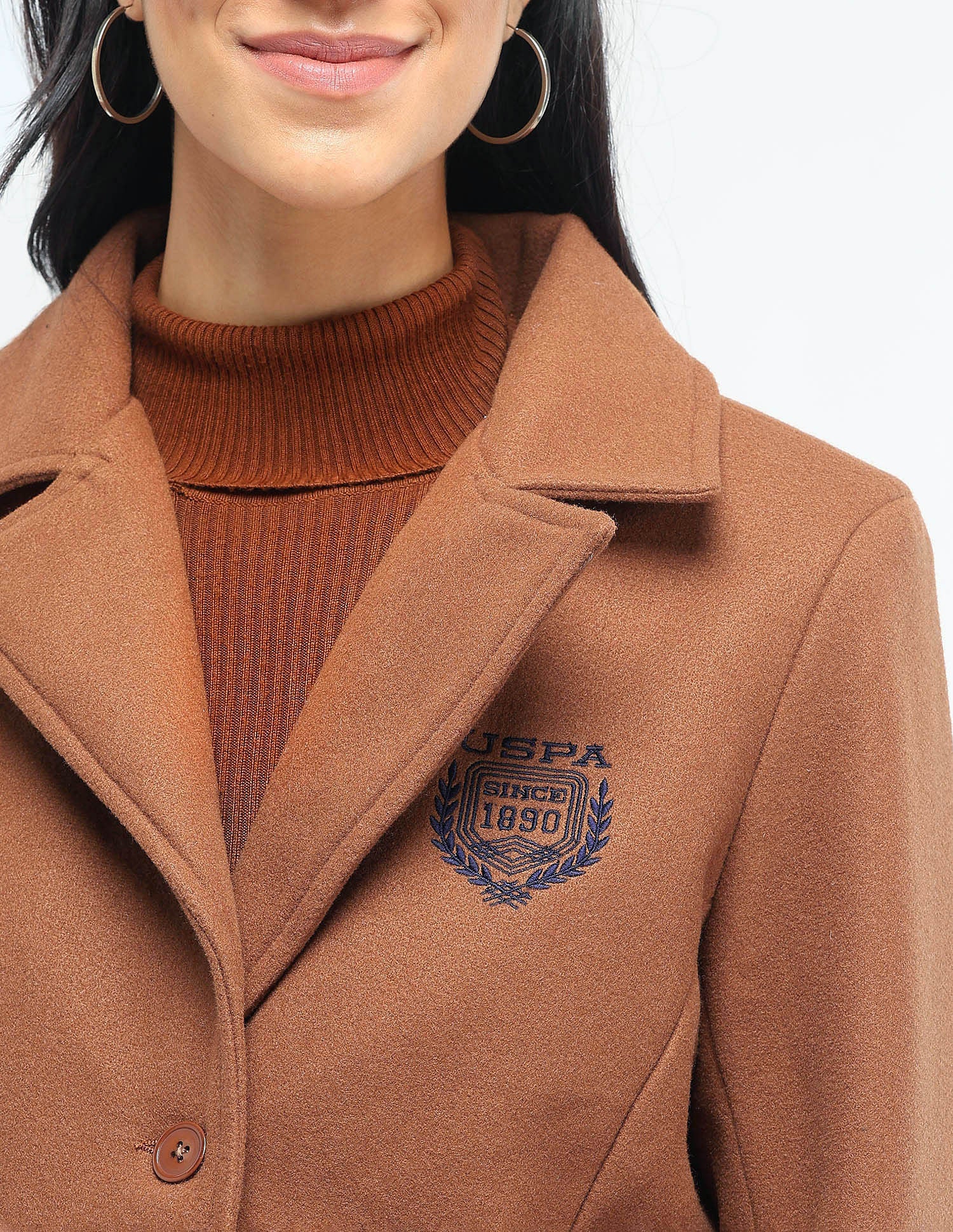 Longline Solid Felt Jacket Tan - U.S. POLO ASSN. | Large