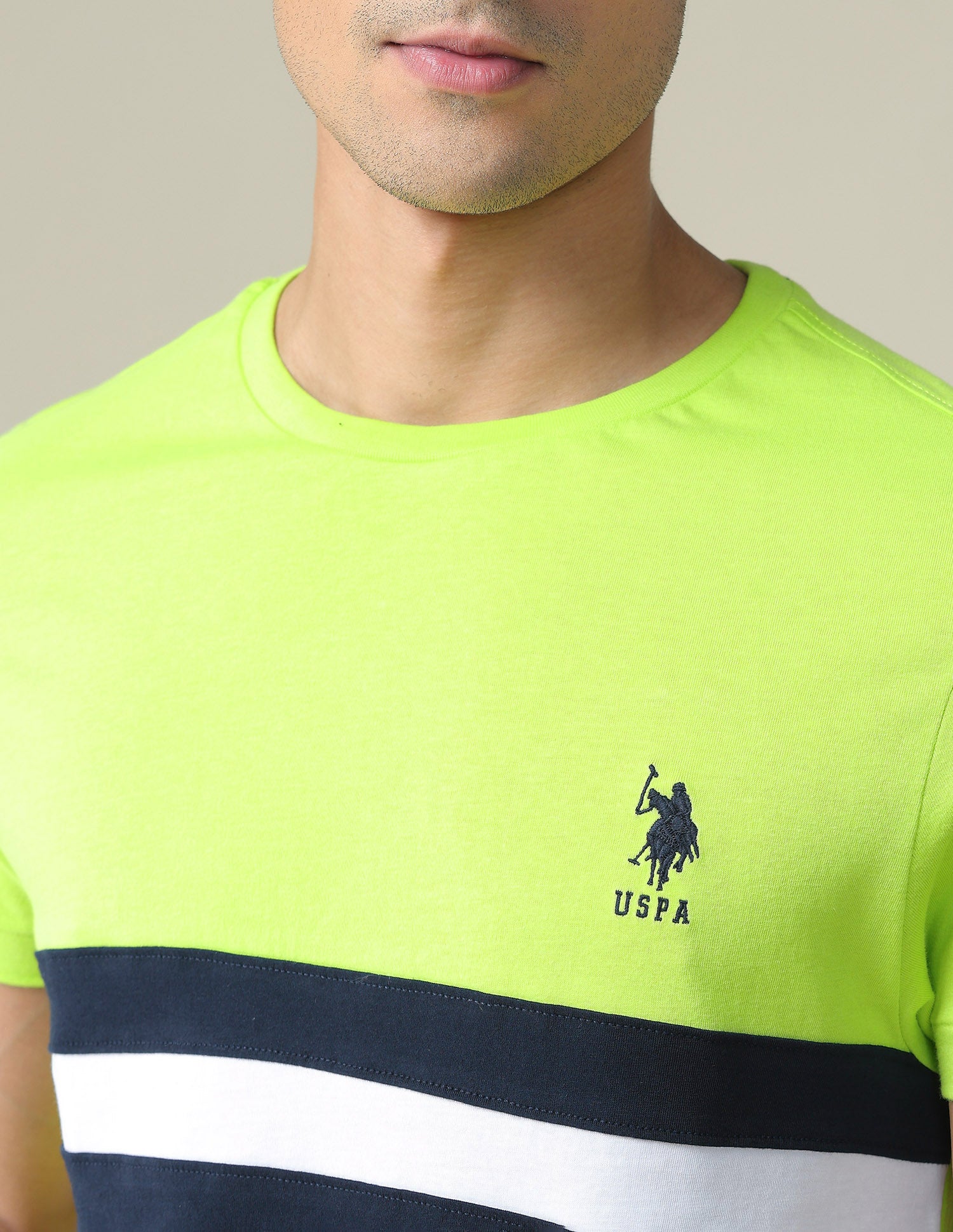 Colour Block Slim Fit T-Shirt Green - U.S. POLO ASSN. | Large
