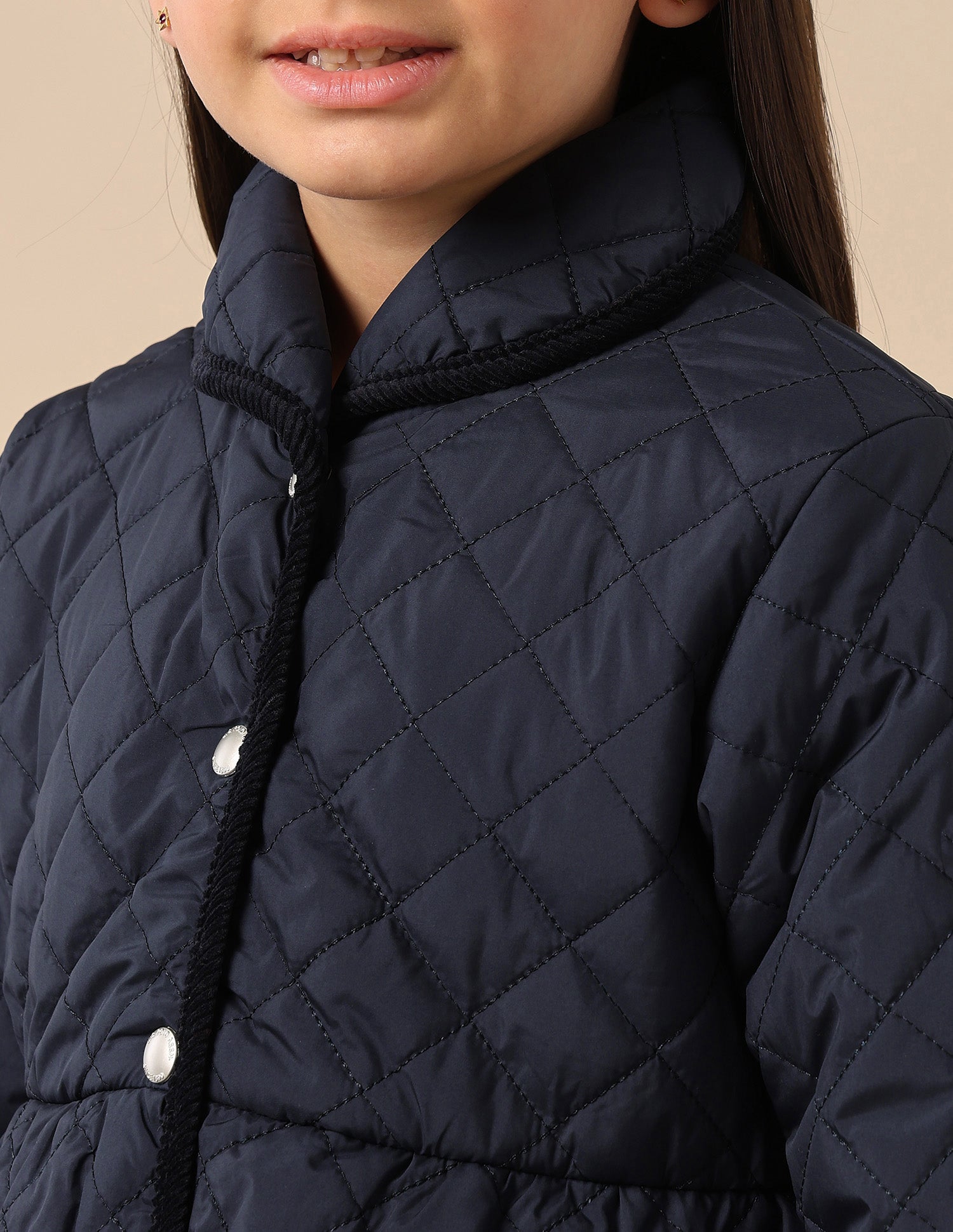 Girls Diamond Quilted Solid Jacket Navy - U.S. POLO ASSN. | Large
