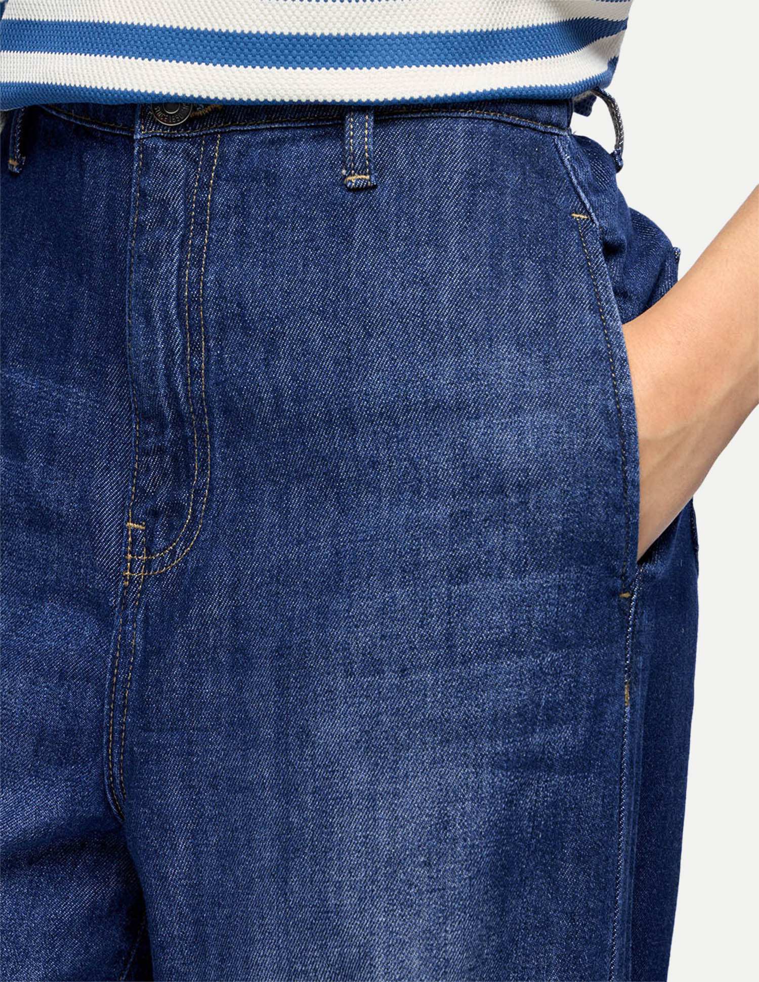 Wide Leg Fit Blue Jeans Dark Blue - U.S. Polo Assn. India | Large